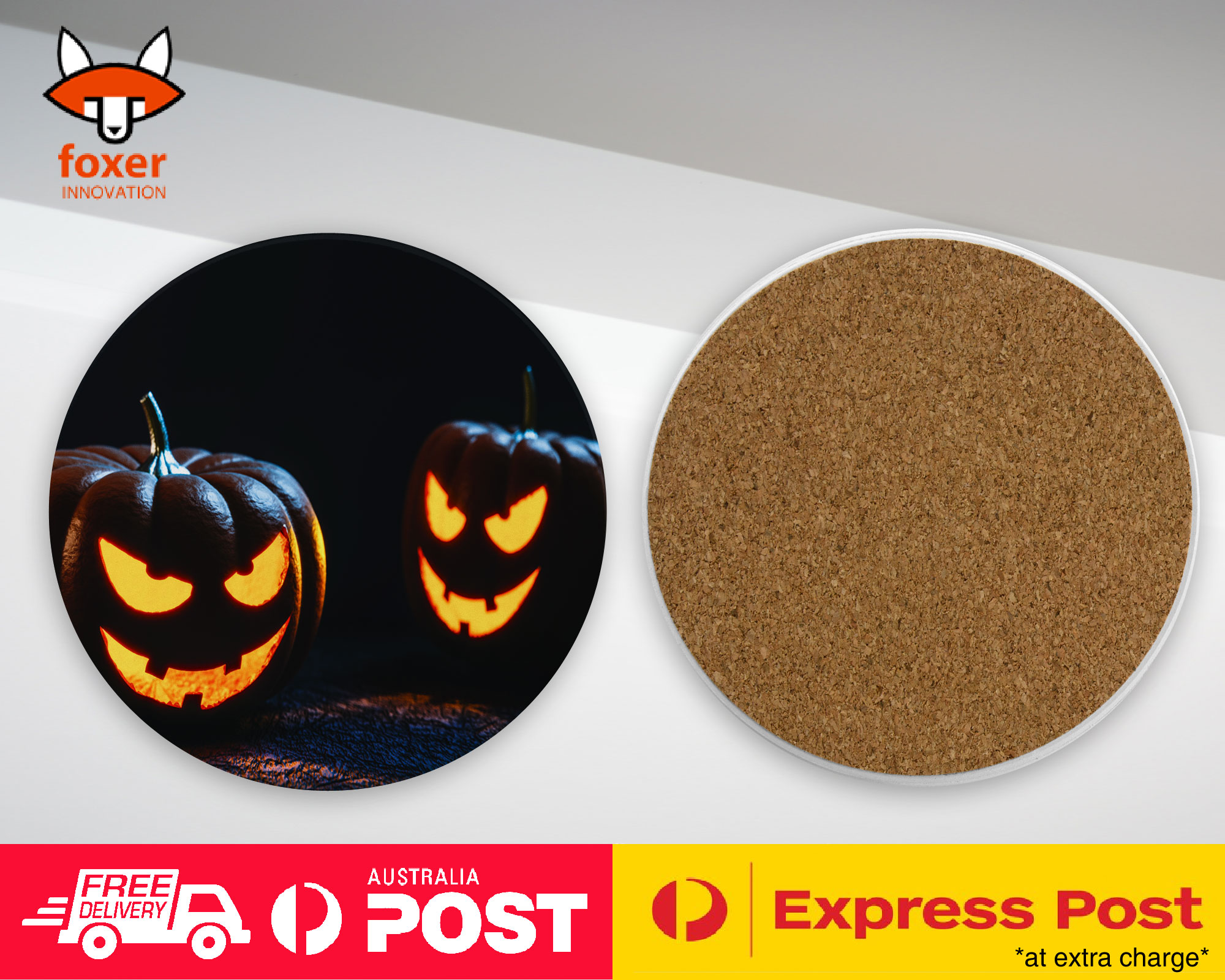 COASTER COFFEE DRINKING MAT|HALLOWEEN PUMPKIN FACE