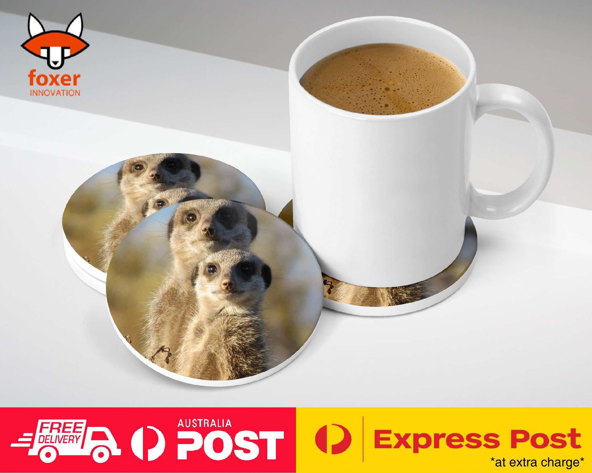 COASTER COFFEE DRINKING MAT|CUTE ANIMAL MEERKAT #2