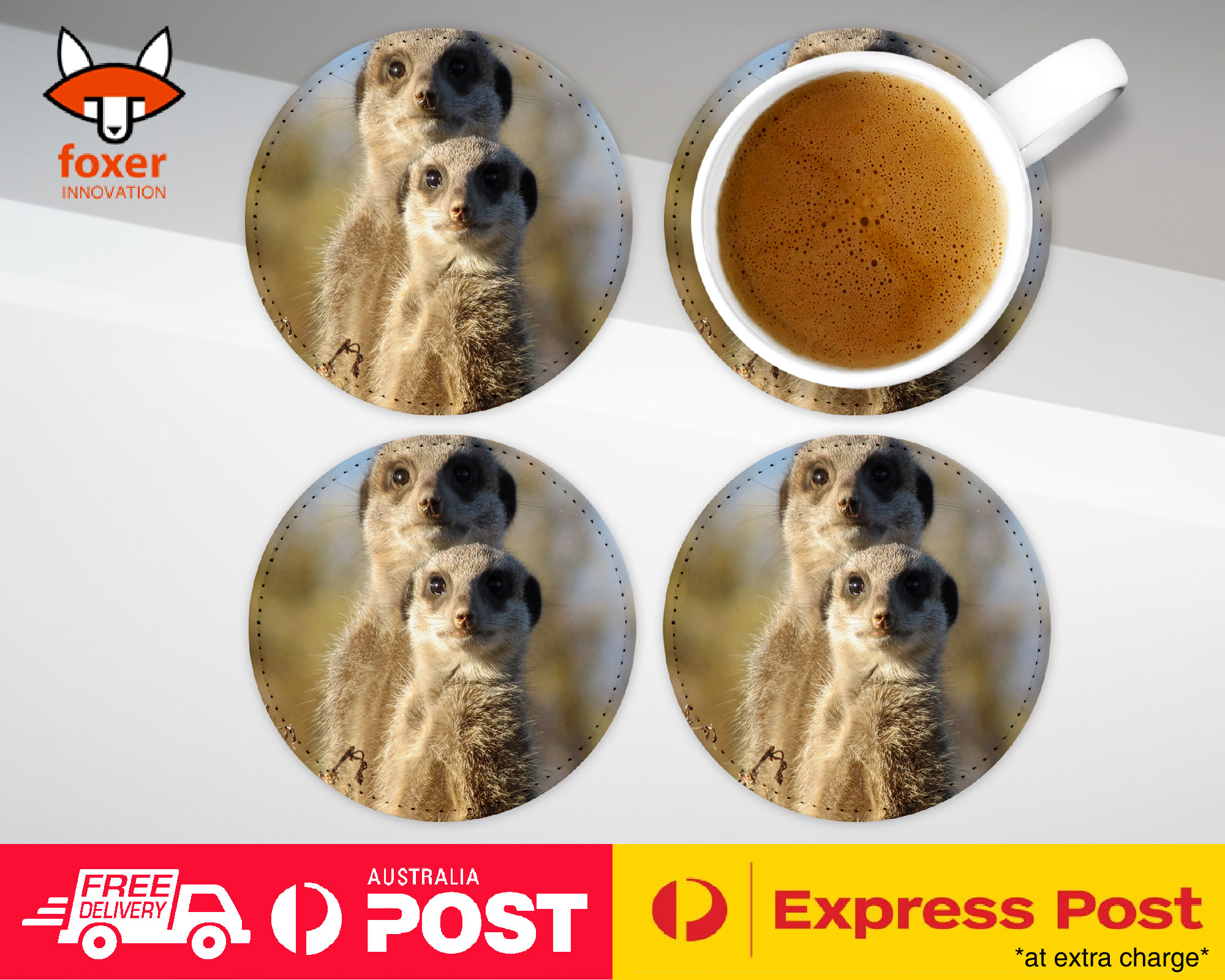 COASTER COFFEE DRINKING MAT|CUTE ANIMAL MEERKAT #2
