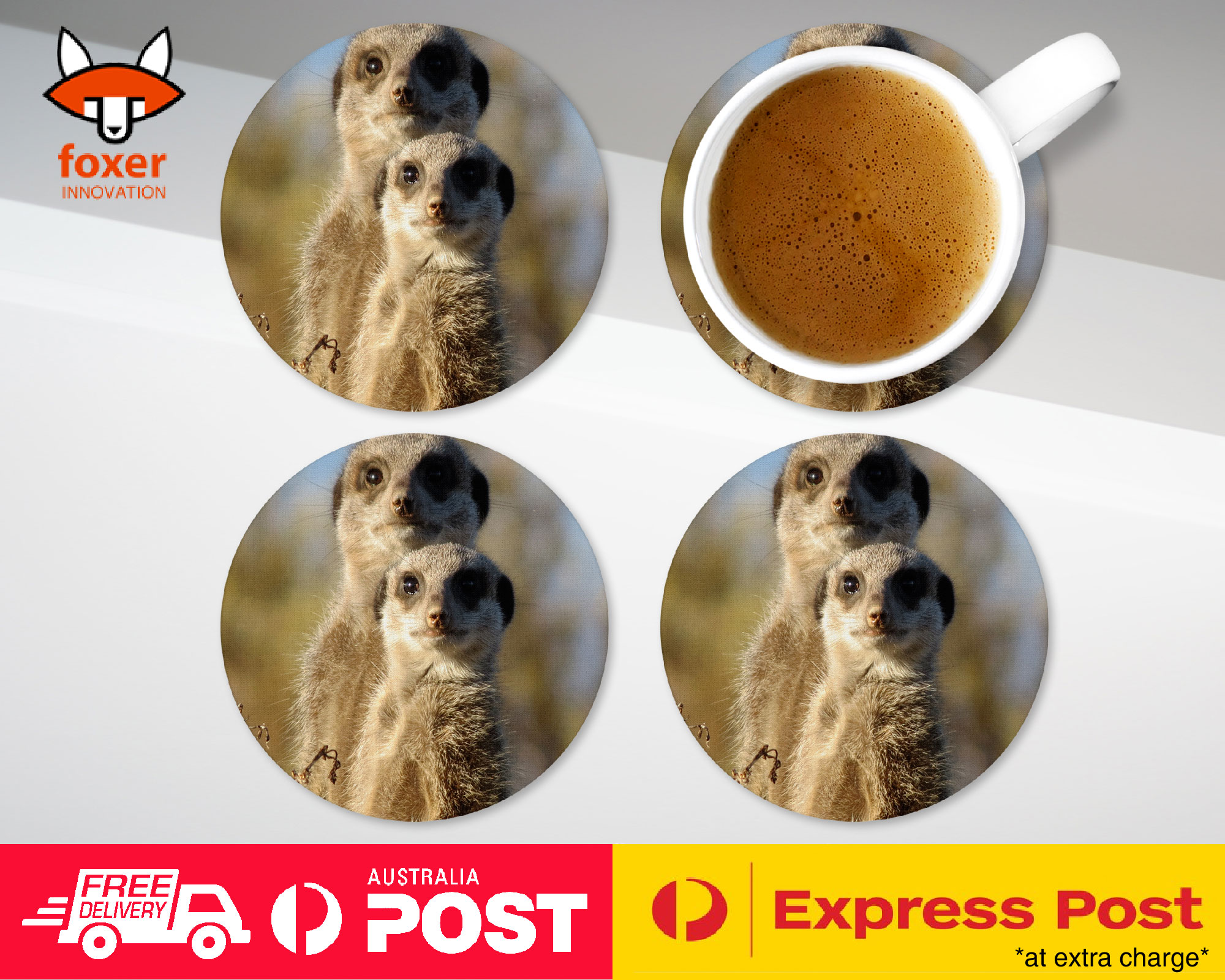 COASTER COFFEE DRINKING MAT|CUTE ANIMAL MEERKAT #2