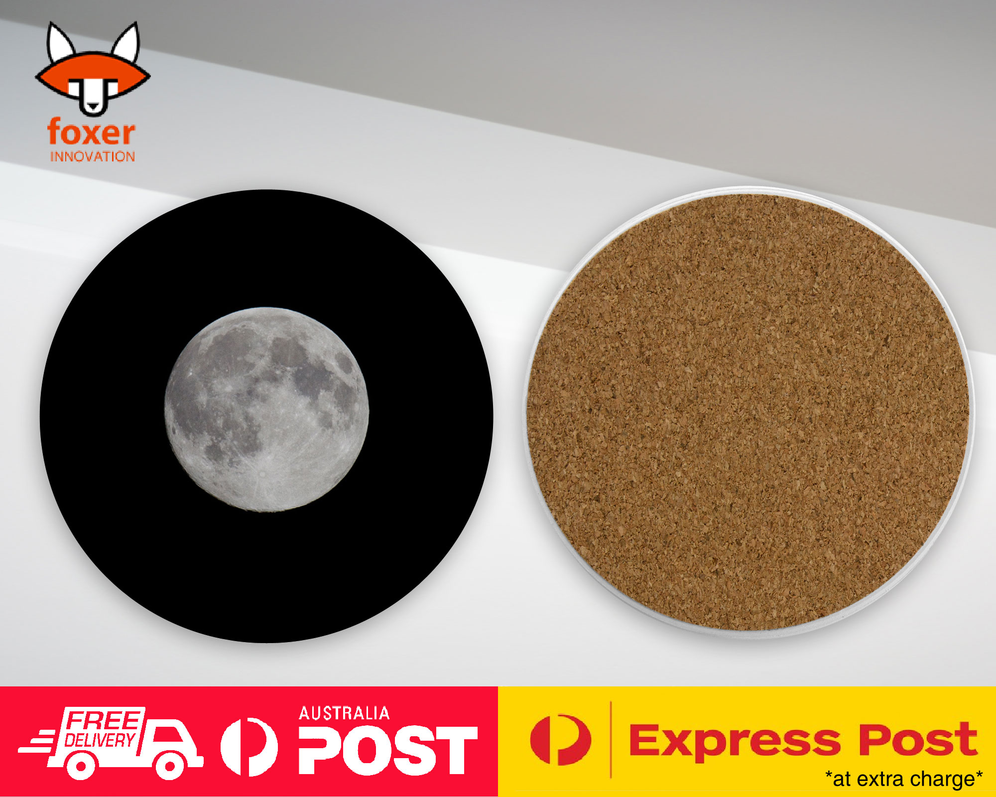 COASTER COFFEE DRINKING MAT|FULL MOON MOONLIGHT SATELLITE