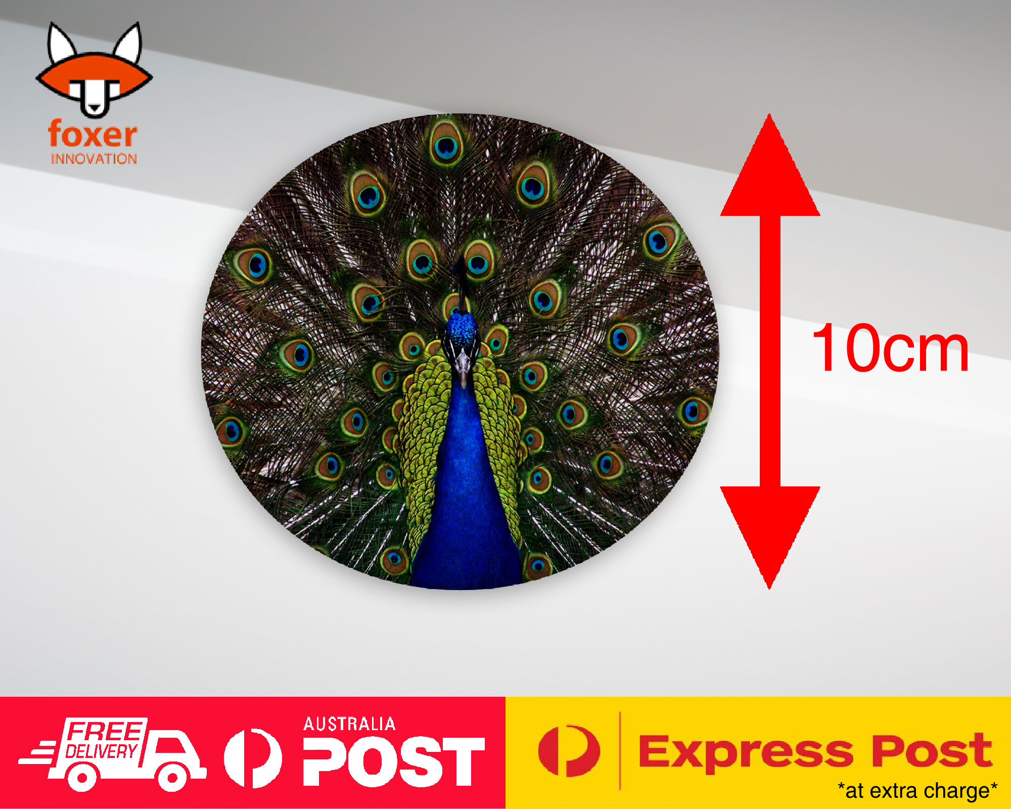 COASTER COFFEE DRINKING MAT|FUN CLASSIC CUTE BLUE PEACOCK #1