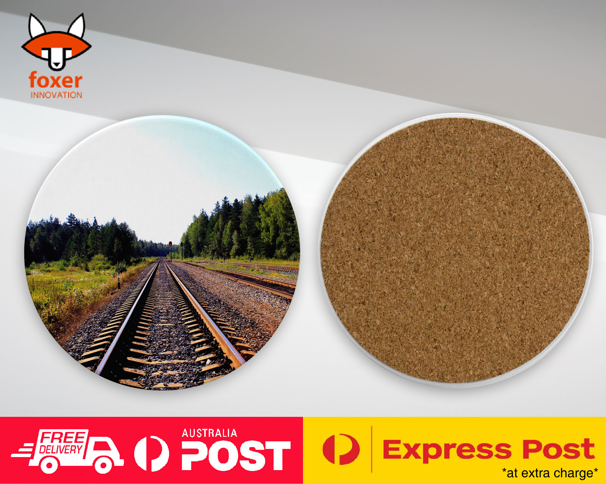 COASTER COFFEE DRINKING MAT|FUN TRAIN TRACKS #2