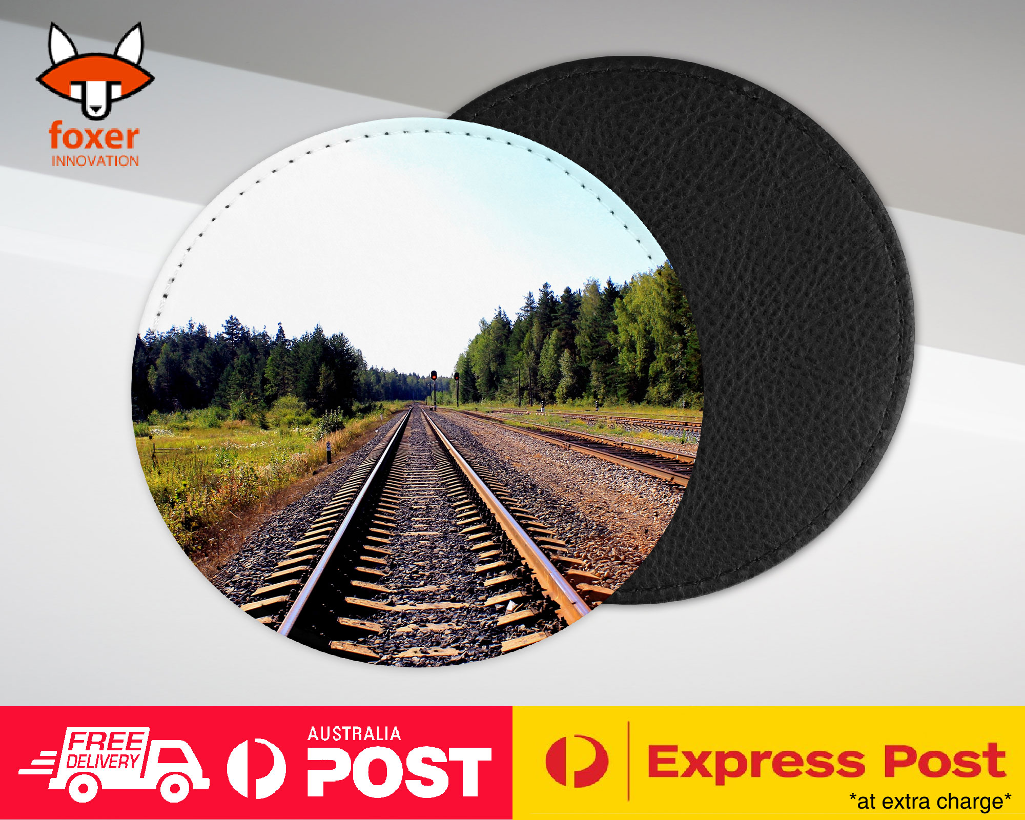 COASTER COFFEE DRINKING MAT|FUN TRAIN TRACKS #2