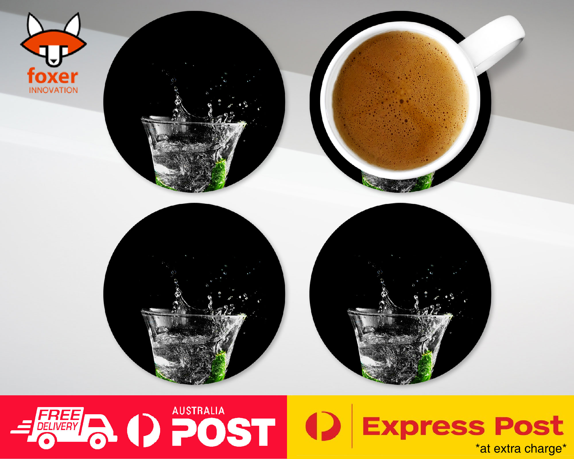 COASTER COFFEE DRINKING MAT|BEAUTIFUL WATER DROPLET #3 - Foto 3 di 21