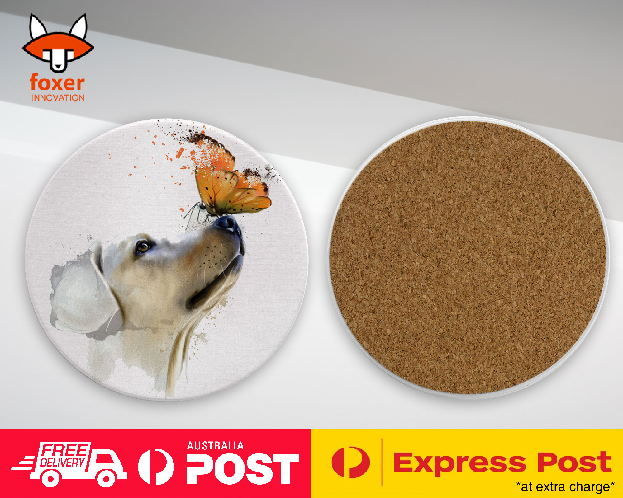 COASTER COFFEE DRINKING MAT|WATERCOLOUR DOG LABRADOR ART - Picture 8 of 21