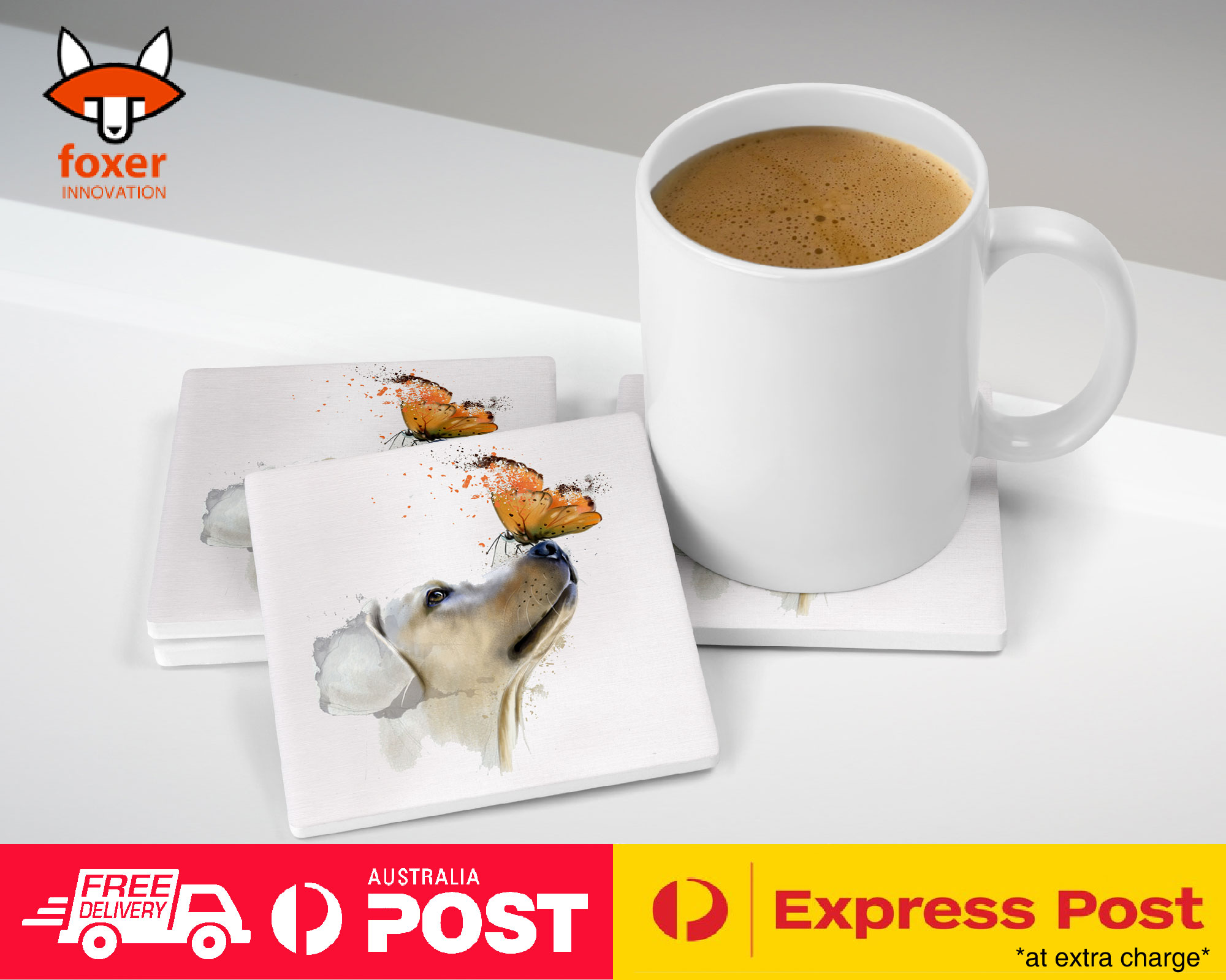 COASTER COFFEE DRINKING MAT|WATERCOLOUR DOG LABRADOR ART - Picture 20 of 21