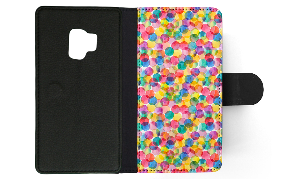 FLIP CASE FOR SAMSUNG GALAXY|RAINBOW CIRCLE POLKA DOTS PATTERN - Picture 99 of 120