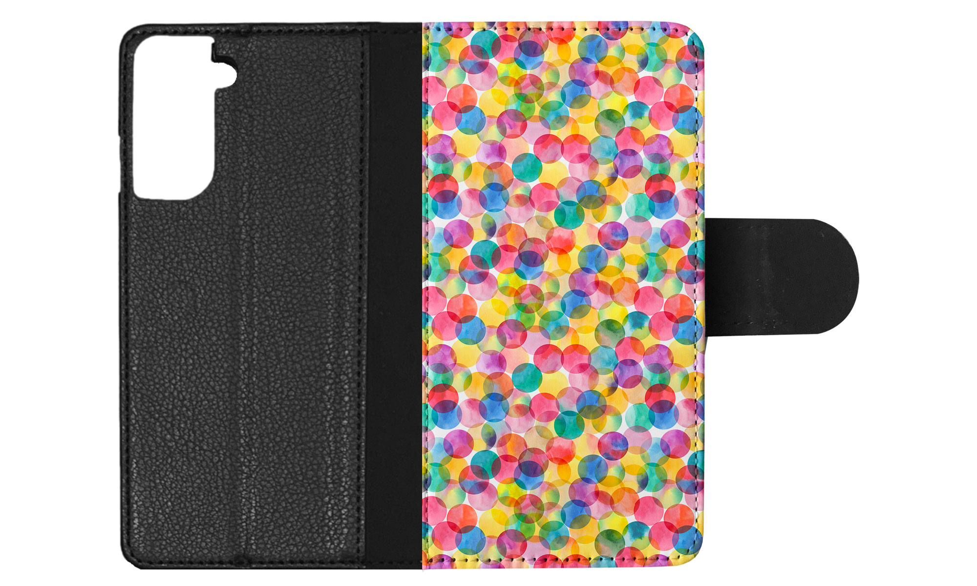 FLIP CASE FOR SAMSUNG GALAXY|RAINBOW CIRCLE POLKA DOTS PATTERN - Picture 59 of 120