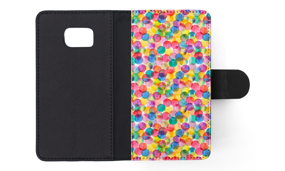 FLIP CASE FOR SAMSUNG GALAXY|RAINBOW CIRCLE POLKA DOTS PATTERN - Picture 119 of 120
