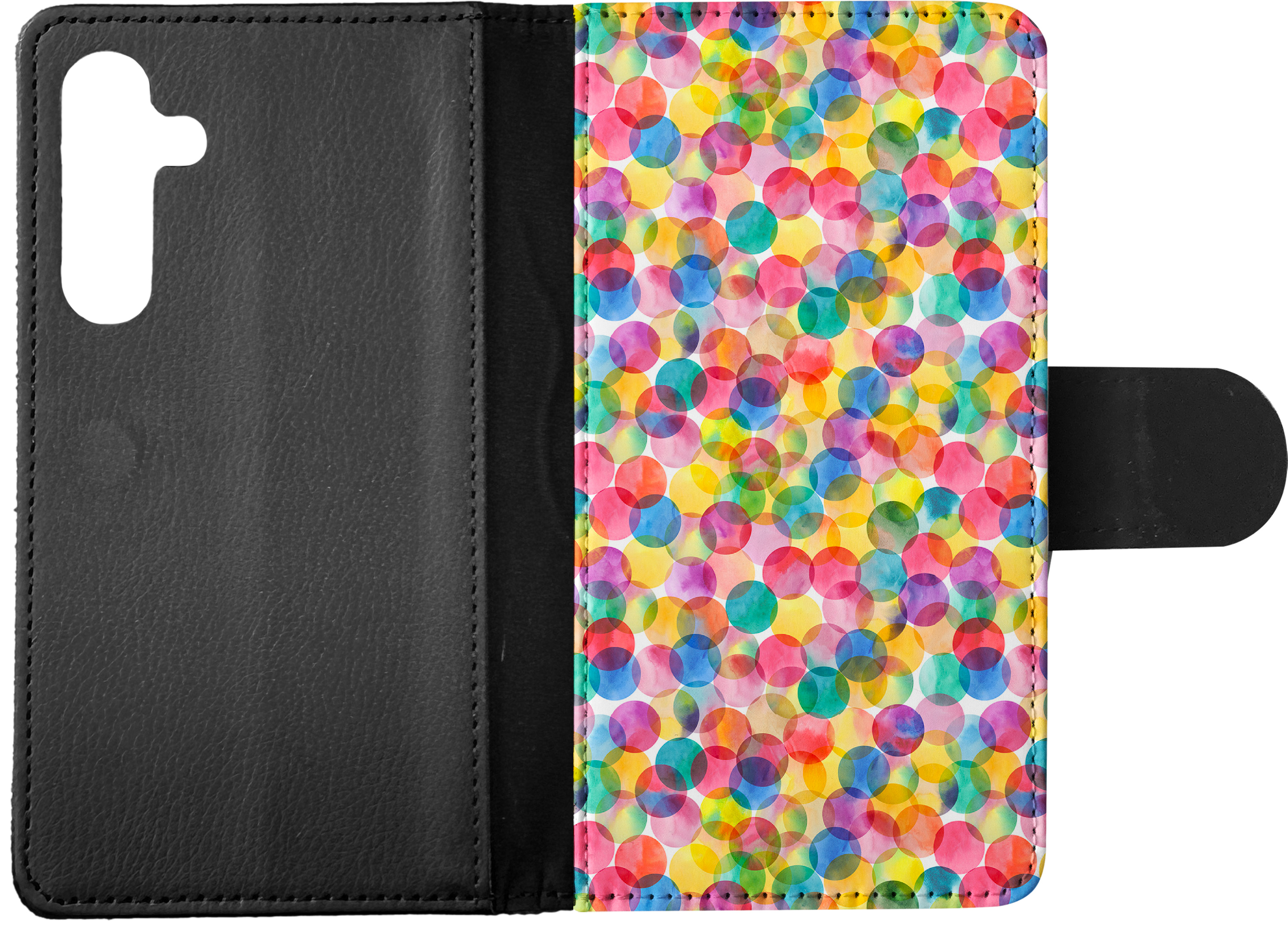 FLIP CASE FOR SAMSUNG GALAXY|RAINBOW CIRCLE POLKA DOTS PATTERN - Picture 14 of 120