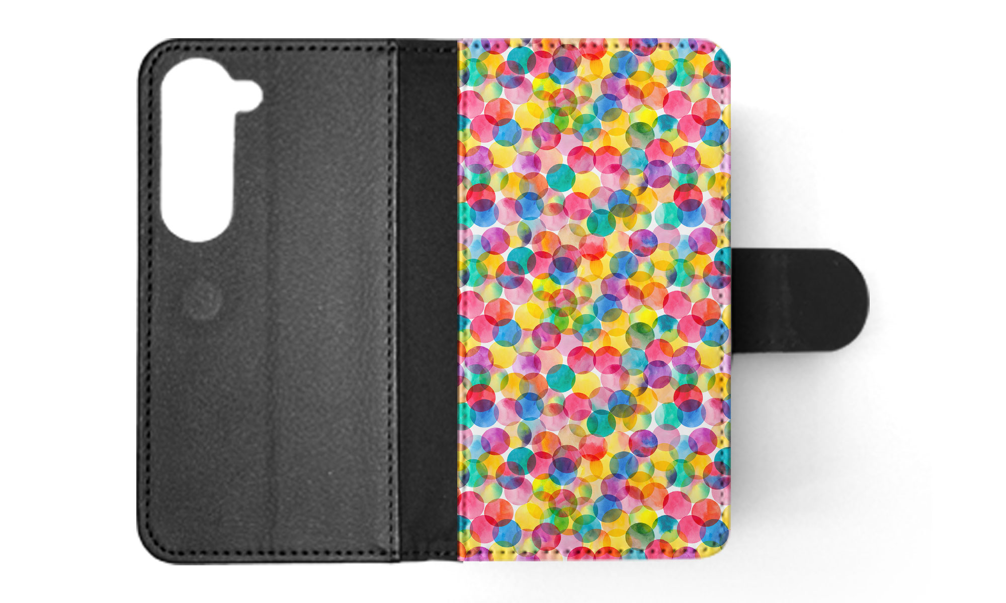 FLIP CASE FOR SAMSUNG GALAXY|RAINBOW CIRCLE POLKA DOTS PATTERN - Picture 34 of 120