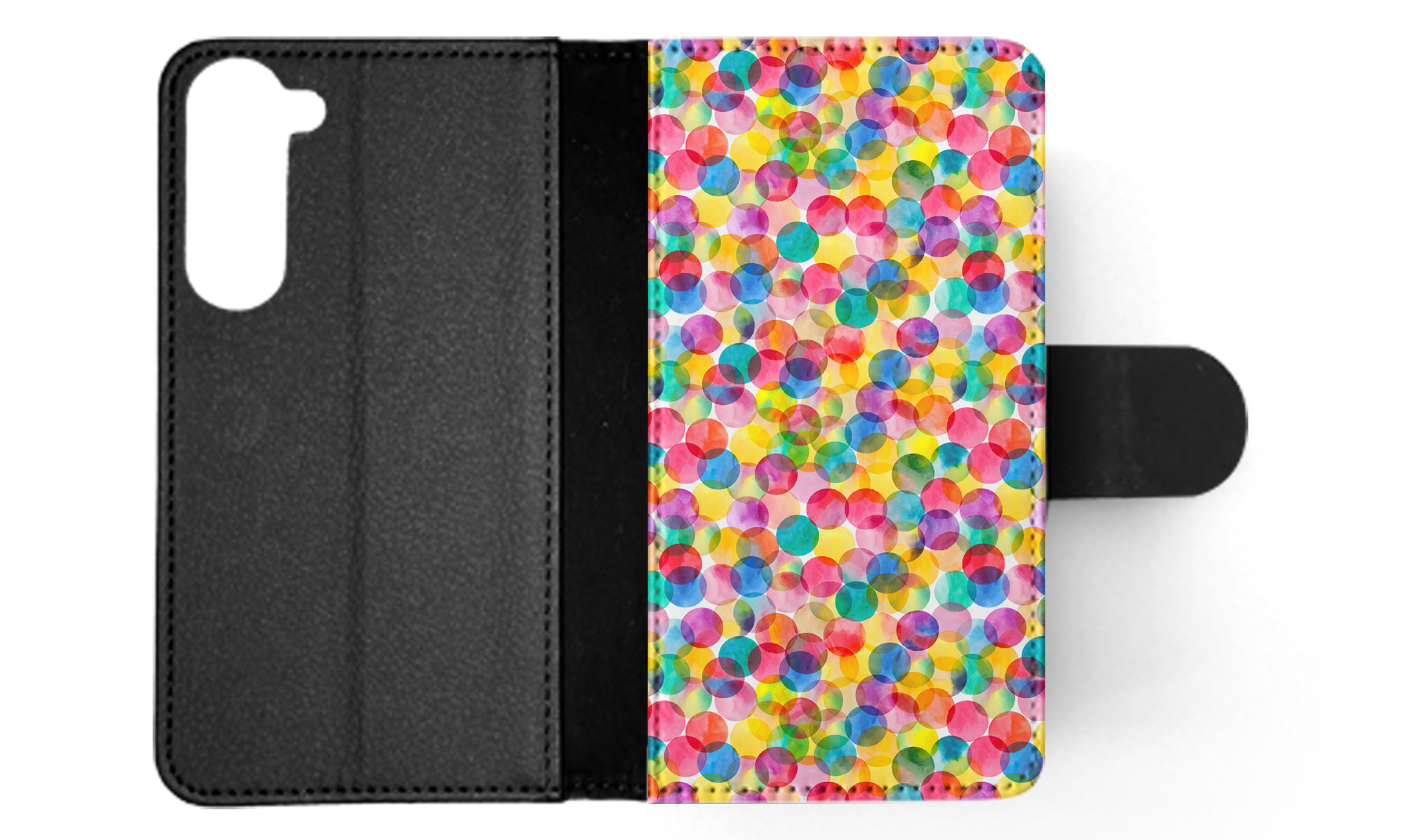 FLIP CASE FOR SAMSUNG GALAXY|RAINBOW CIRCLE POLKA DOTS PATTERN - Picture 29 of 120