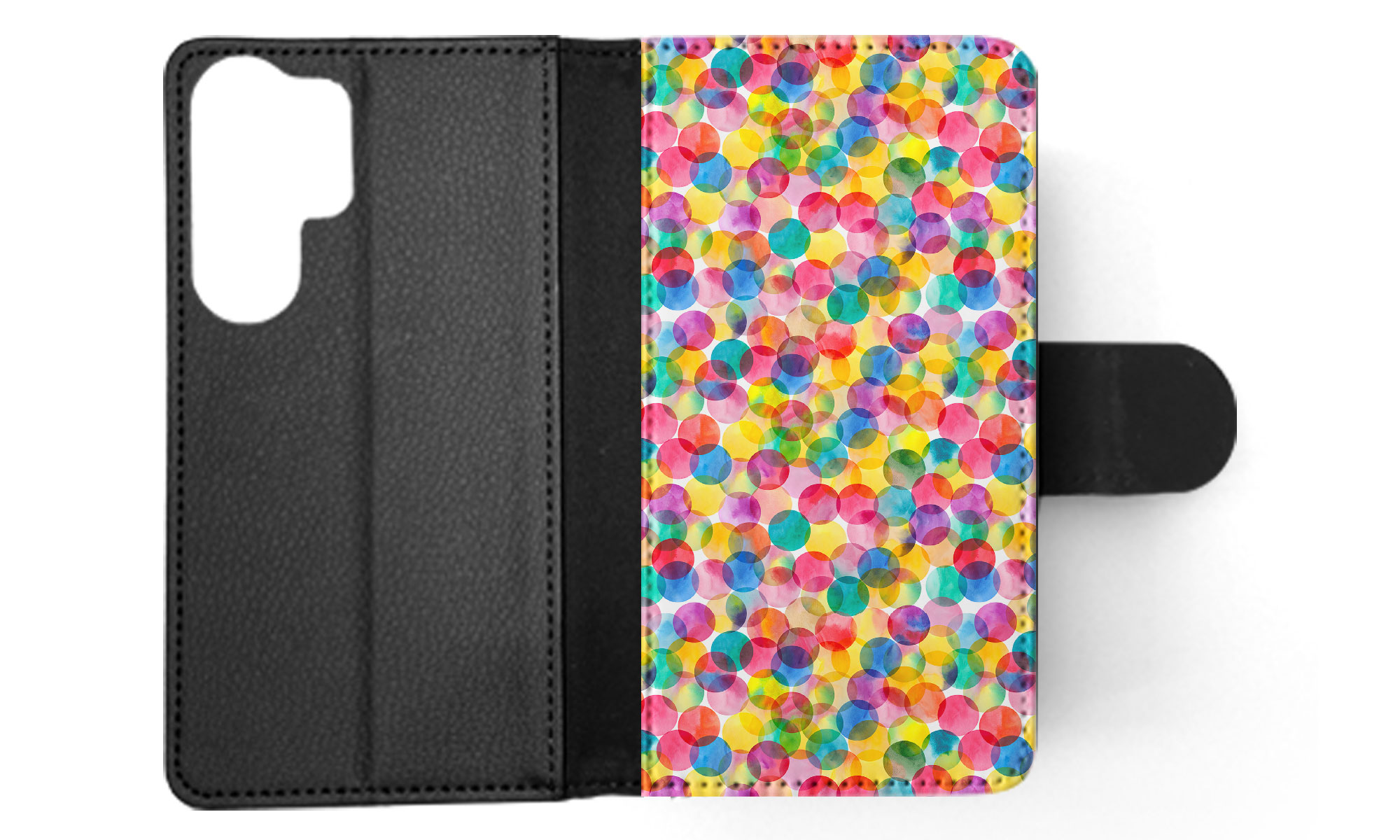 FLIP CASE FOR SAMSUNG GALAXY|RAINBOW CIRCLE POLKA DOTS PATTERN - Picture 24 of 120