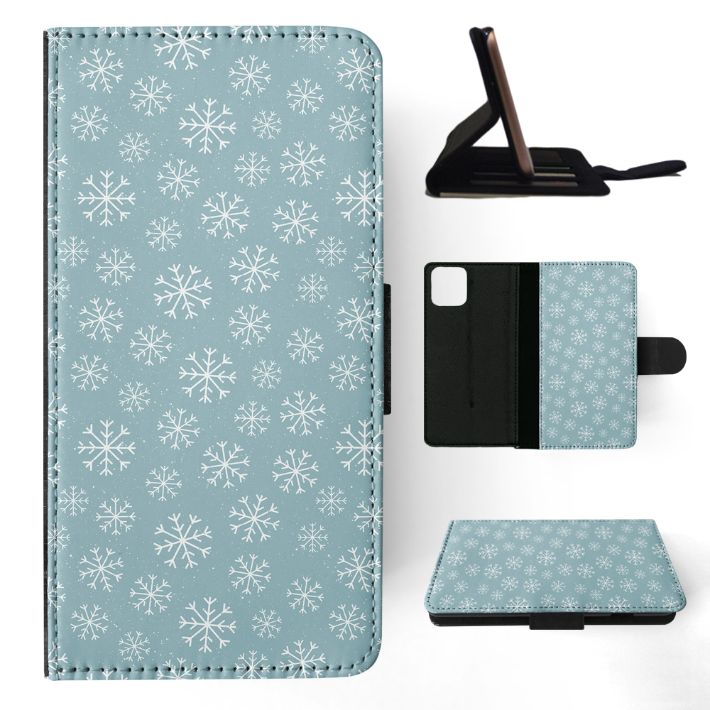 FLIP CASE FOR APPLE IPHONE|WINTER SNOW FLAKE PATTERN #1 - Imagen 99 de 193