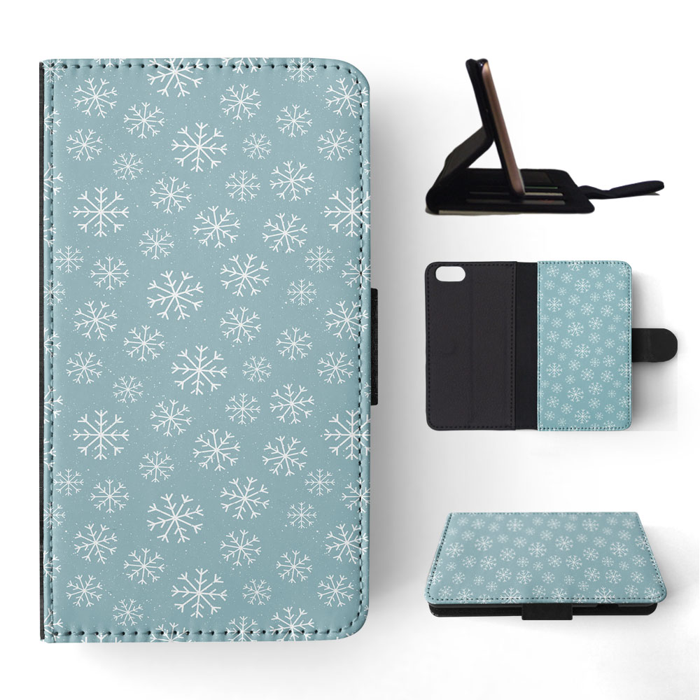 FLIP CASE FOR APPLE IPHONE|WINTER SNOW FLAKE PATTERN #1 - Imagen 169 de 193