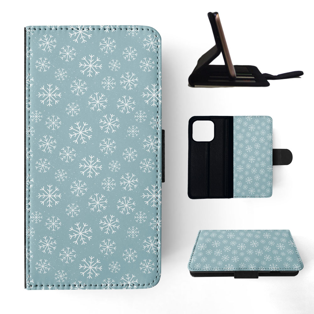 FLIP CASE FOR APPLE IPHONE|WINTER SNOW FLAKE PATTERN #1 - Imagen 71 de 193