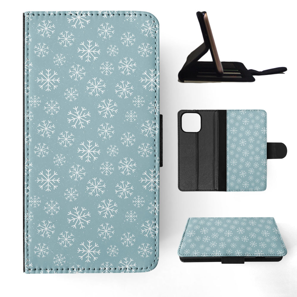 FLIP CASE FOR APPLE IPHONE|WINTER SNOW FLAKE PATTERN #1 - Imagen 66 de 193