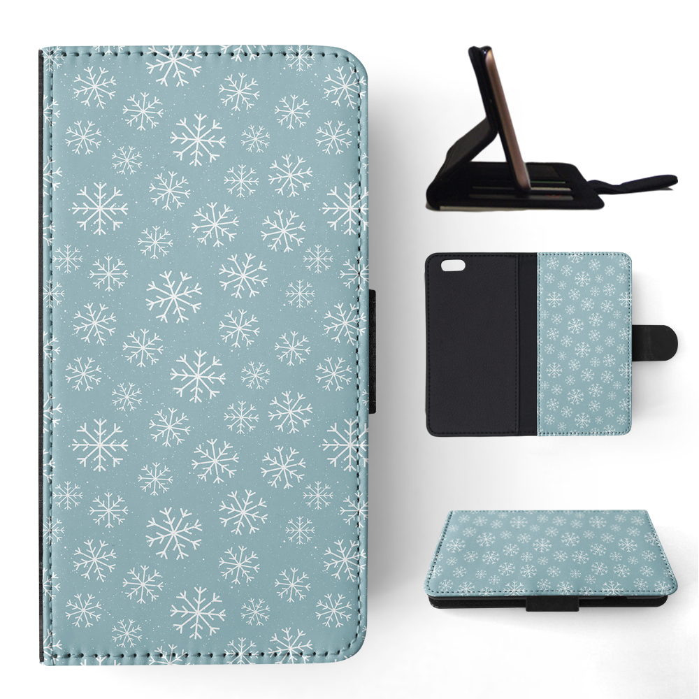 FLIP CASE FOR APPLE IPHONE|WINTER SNOW FLAKE PATTERN #1 - Imagen 159 de 193