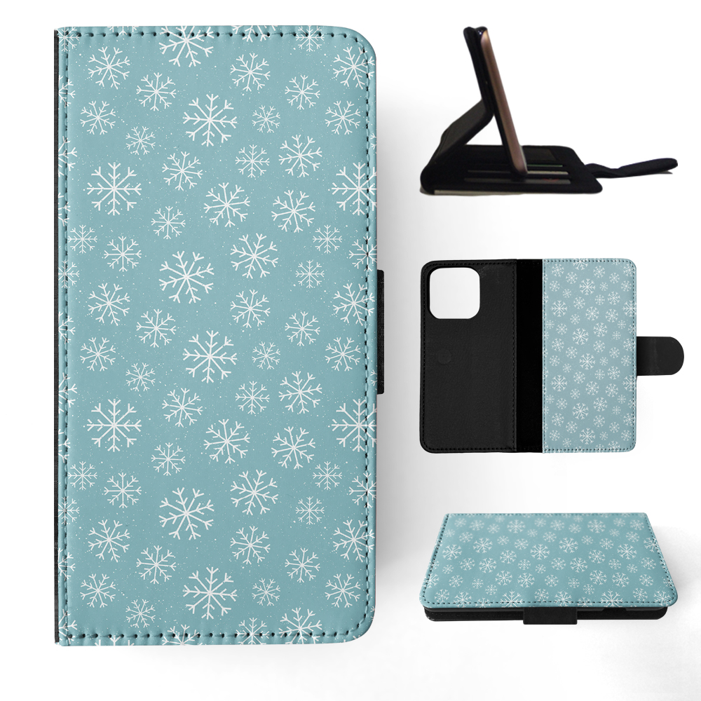 FLIP CASE FOR APPLE IPHONE|WINTER SNOW FLAKE PATTERN #1 - Imagen 11 de 193