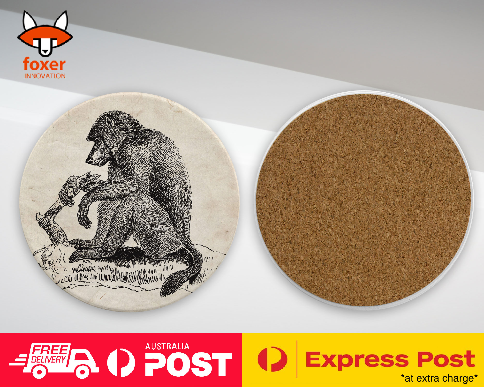 COASTER COFFEE DRINKING MAT|CHACMA-BABOON MONKEY