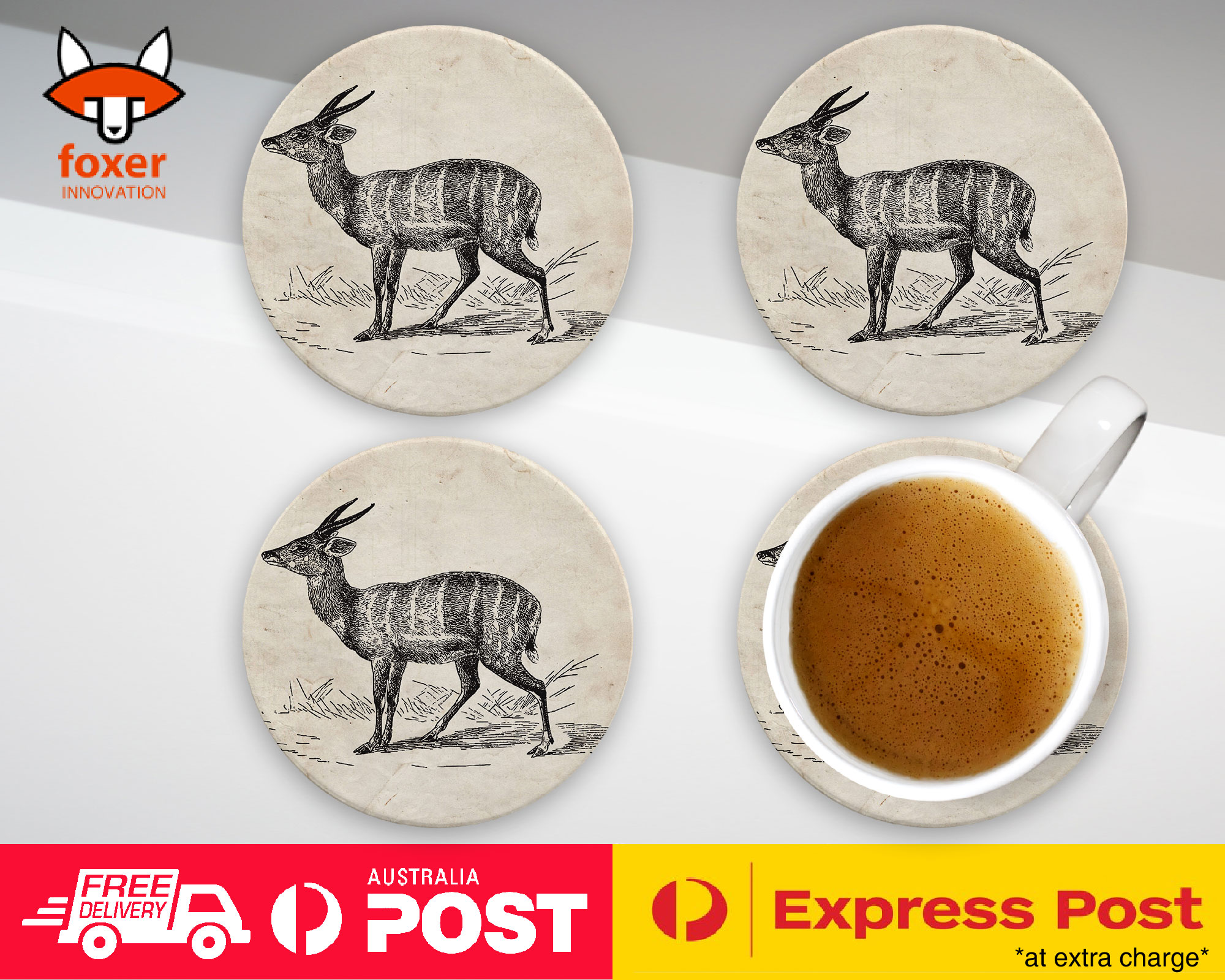 COASTER COFFEE DRINKING MAT|HARNESSED-ANTELOPE - Imagen 9 de 21
