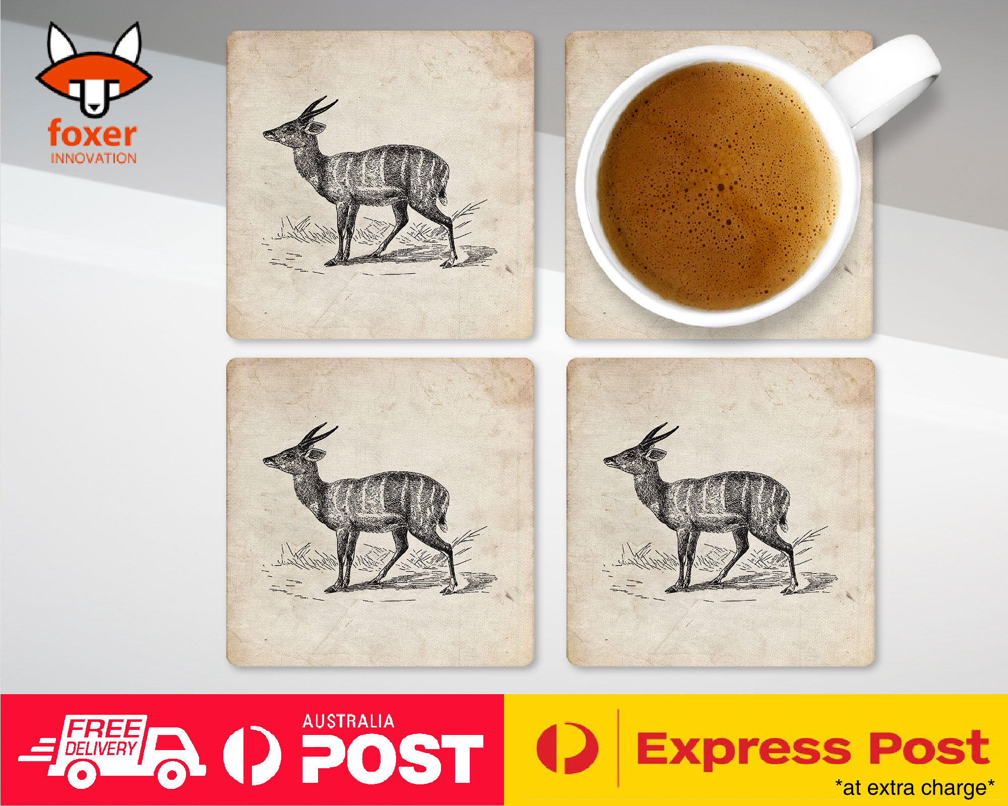COASTER COFFEE DRINKING MAT|HARNESSED-ANTELOPE - Imagen 13 de 21
