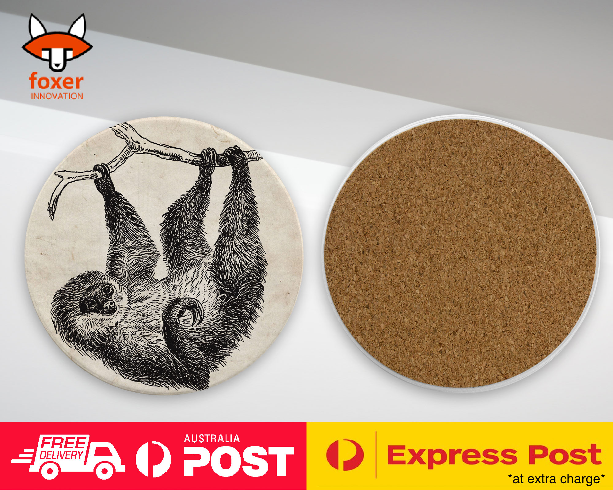 COASTER COFFEE DRINKING MAT|TWO-TOED-SLOTH