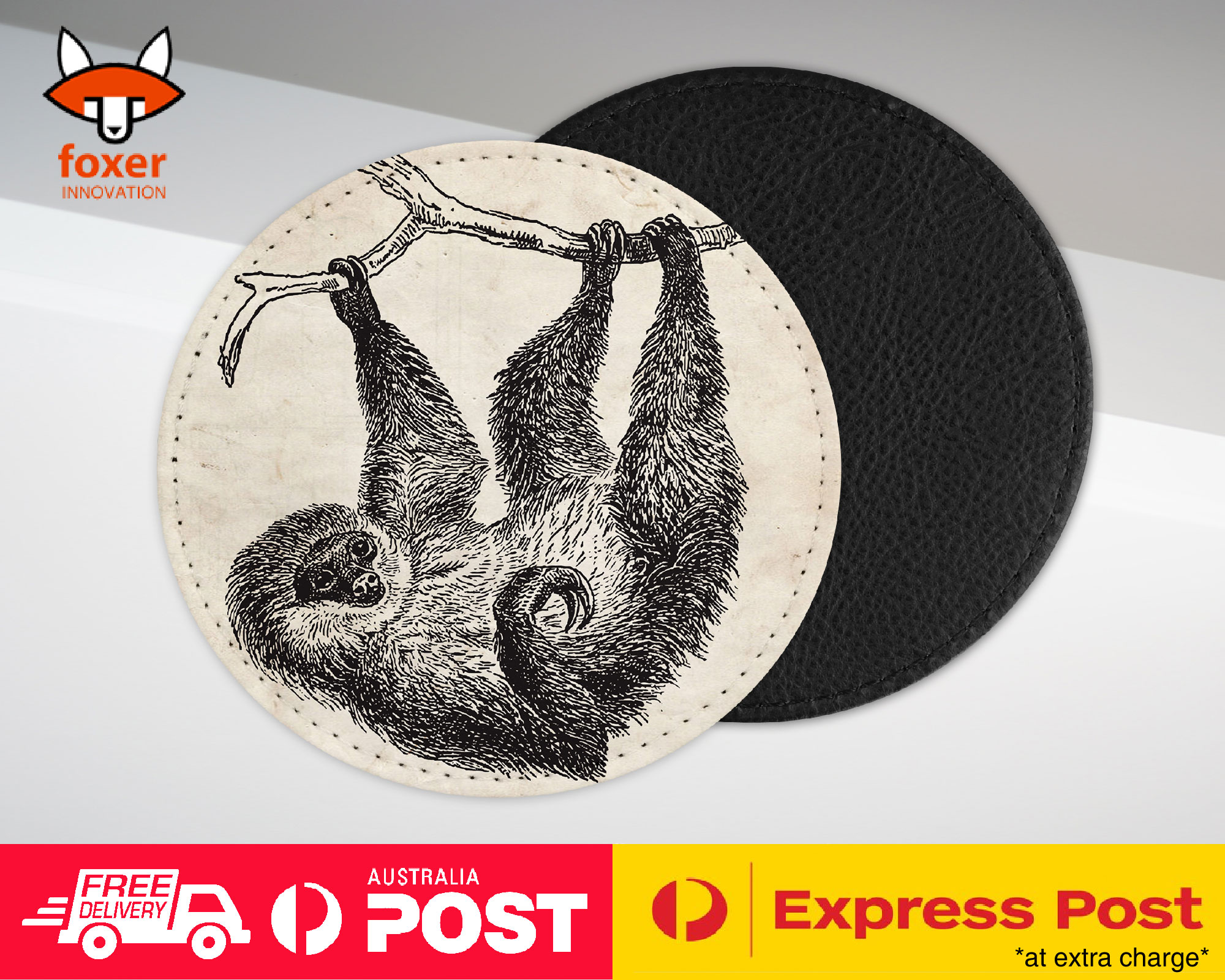 COASTER COFFEE DRINKING MAT|TWO-TOED-SLOTH