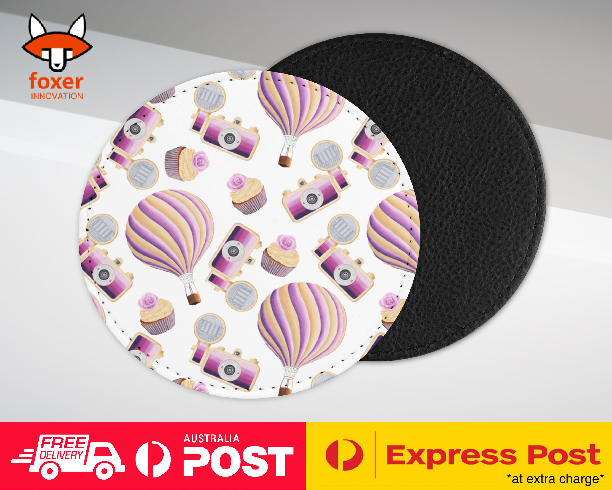 COASTER COFFEE DRINKING MAT|BALLOON & SWEETS PATTERN