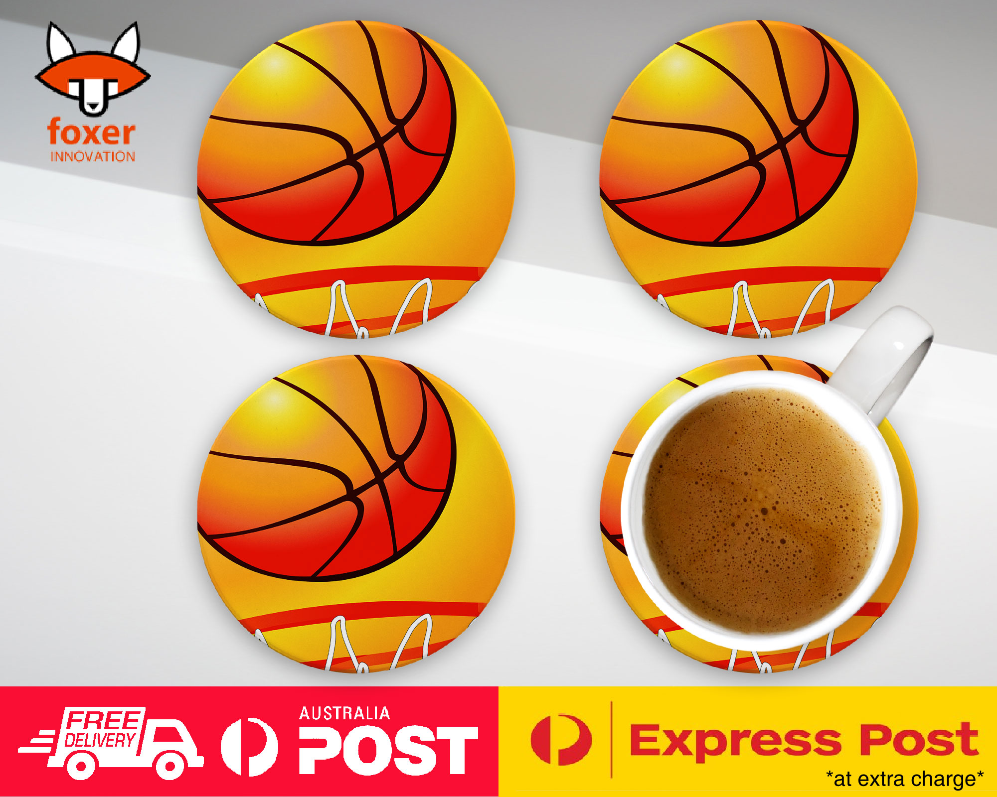 COASTER COFFEE DRINKING MAT|BASKETBALL & BASKETBALL RING 2