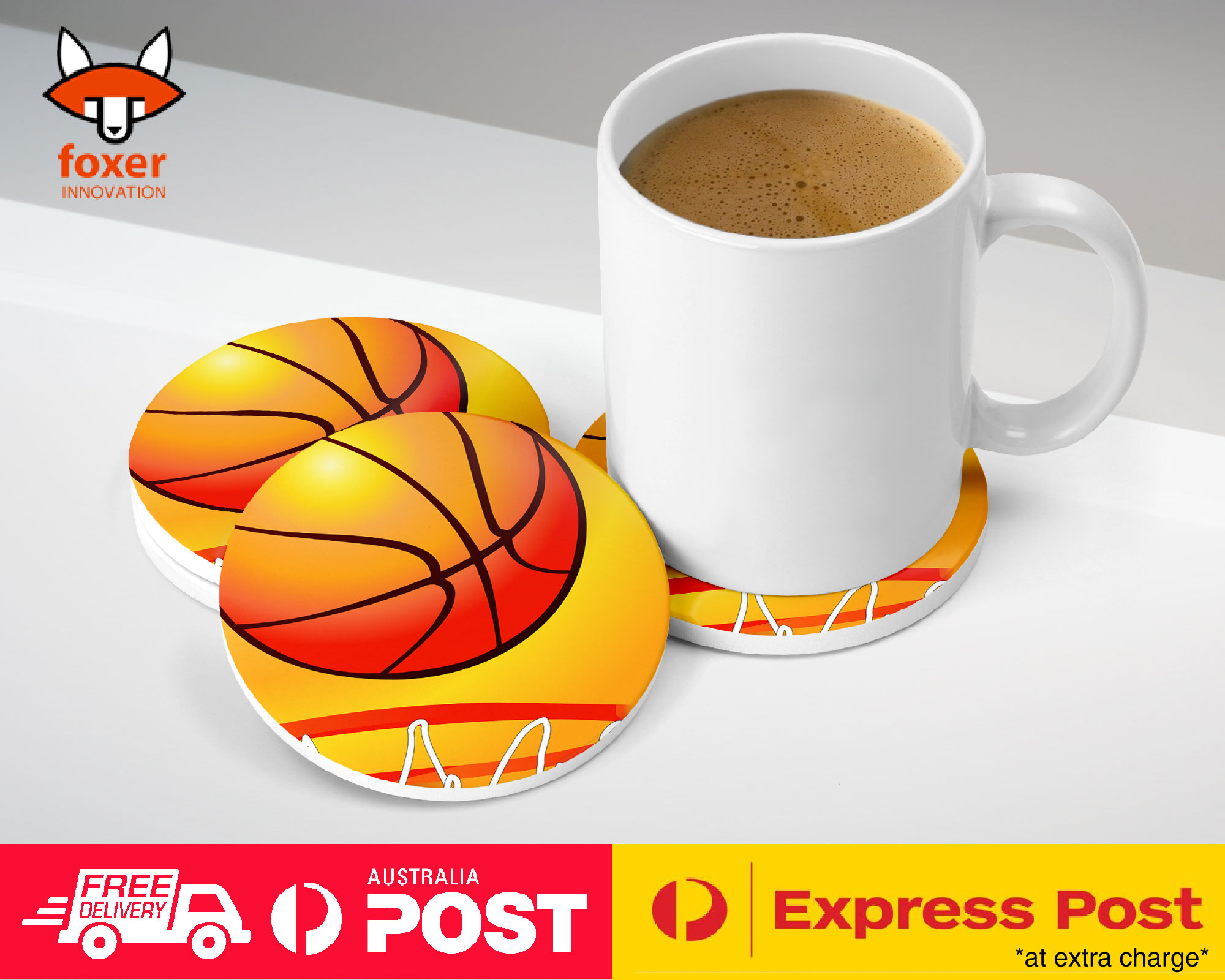 COASTER COFFEE DRINKING MAT|BASKETBALL & BASKETBALL RING 2