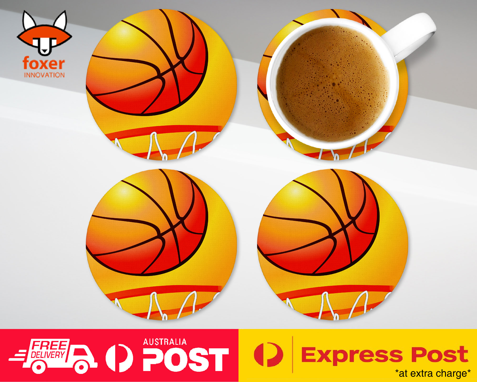 COASTER COFFEE DRINKING MAT|BASKETBALL & BASKETBALL RING 2