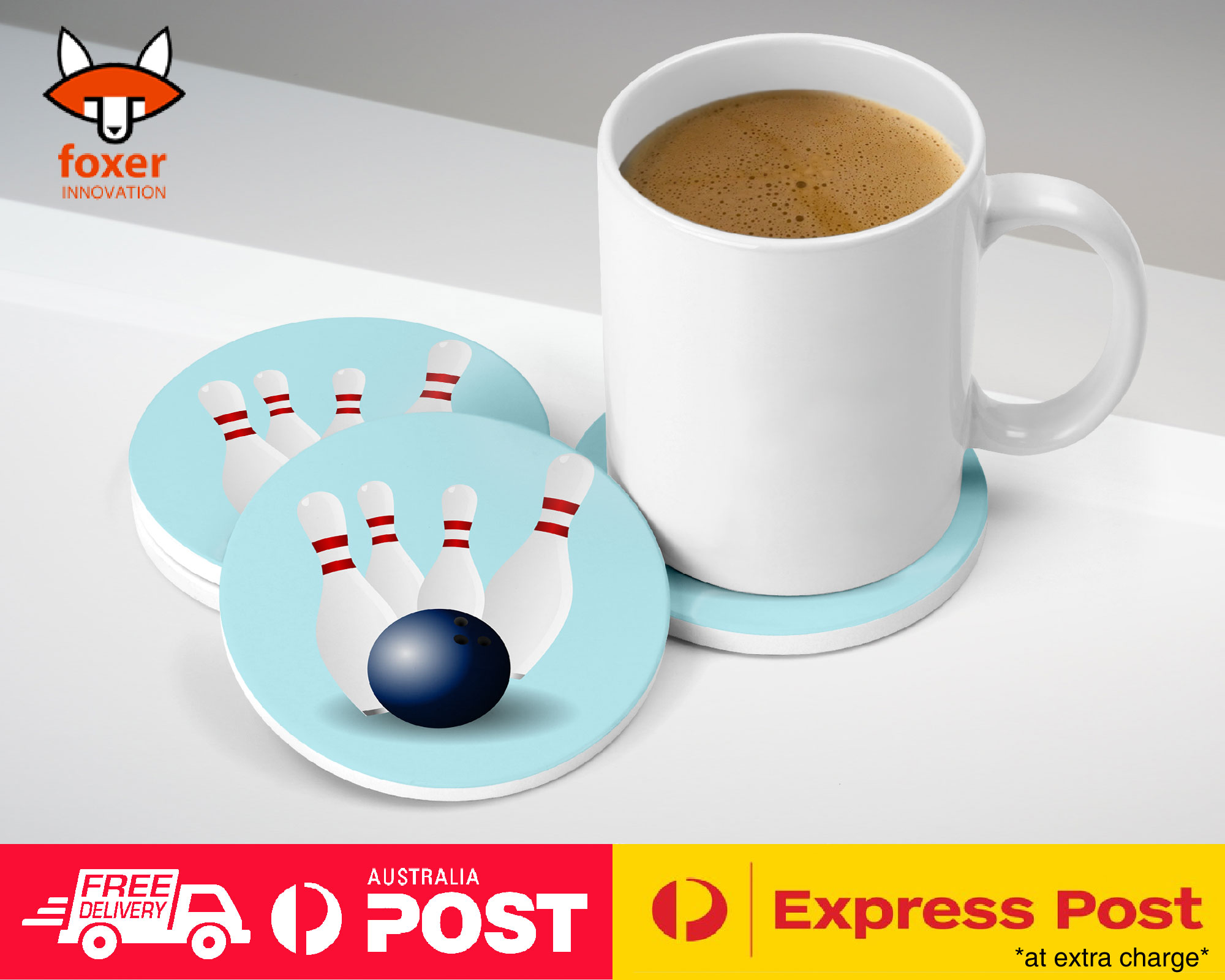 COASTER COFFEE DRINKING MAT|BOWLING 1