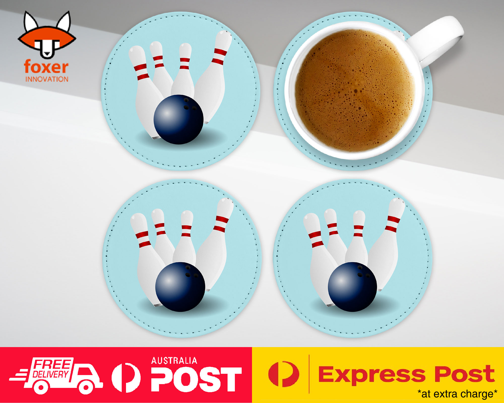 COASTER COFFEE DRINKING MAT|BOWLING 1