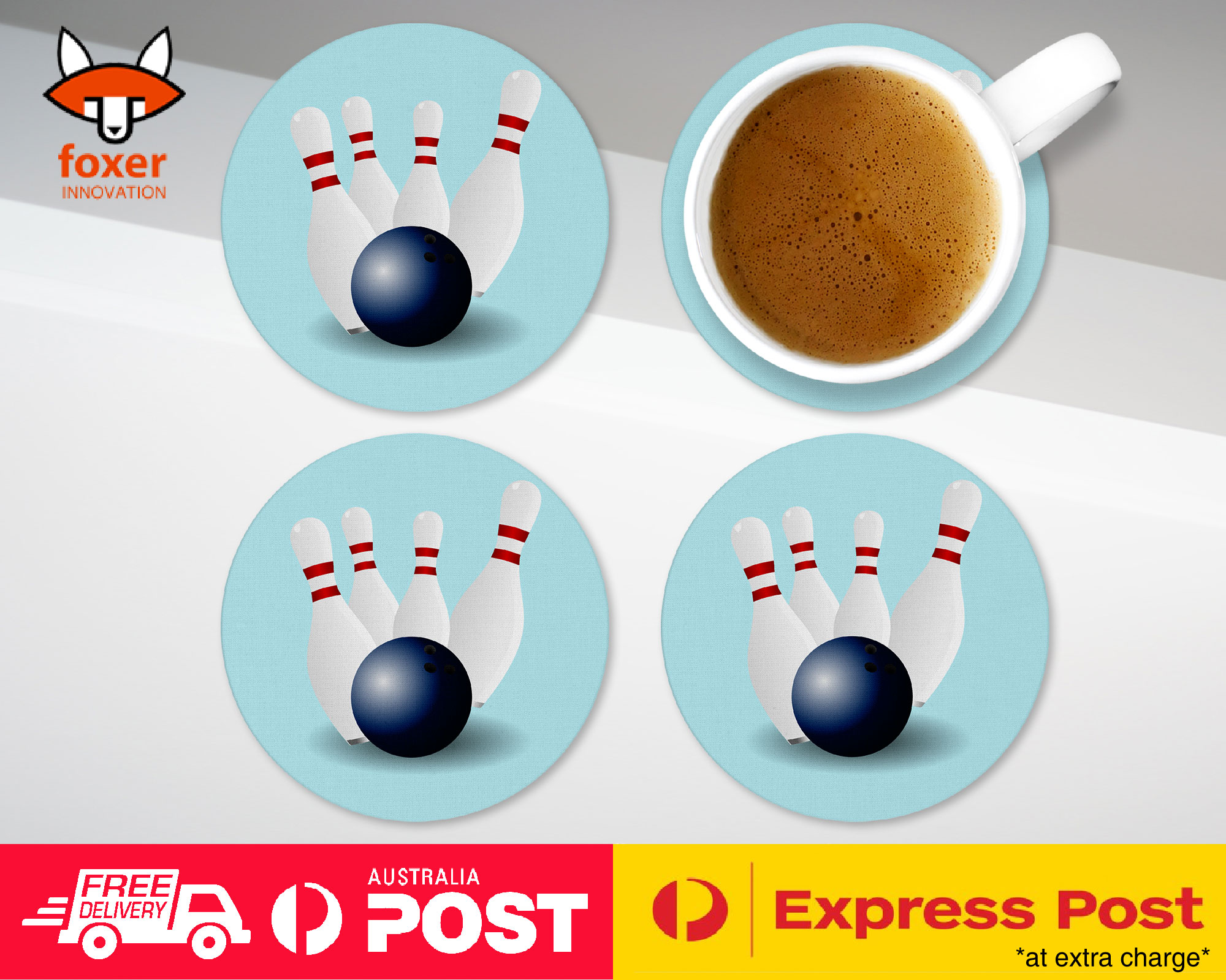 COASTER COFFEE DRINKING MAT|BOWLING 1