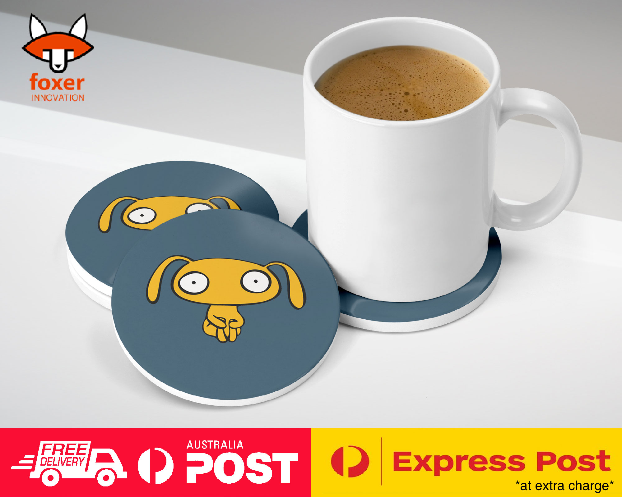 COASTER COFFEE DRINKING MAT|MINIMALIST BUNNY RABBITS 3