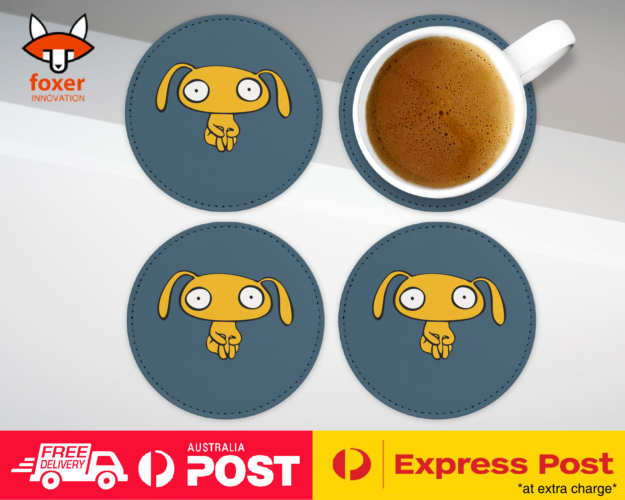 COASTER COFFEE DRINKING MAT|MINIMALIST BUNNY RABBITS 3