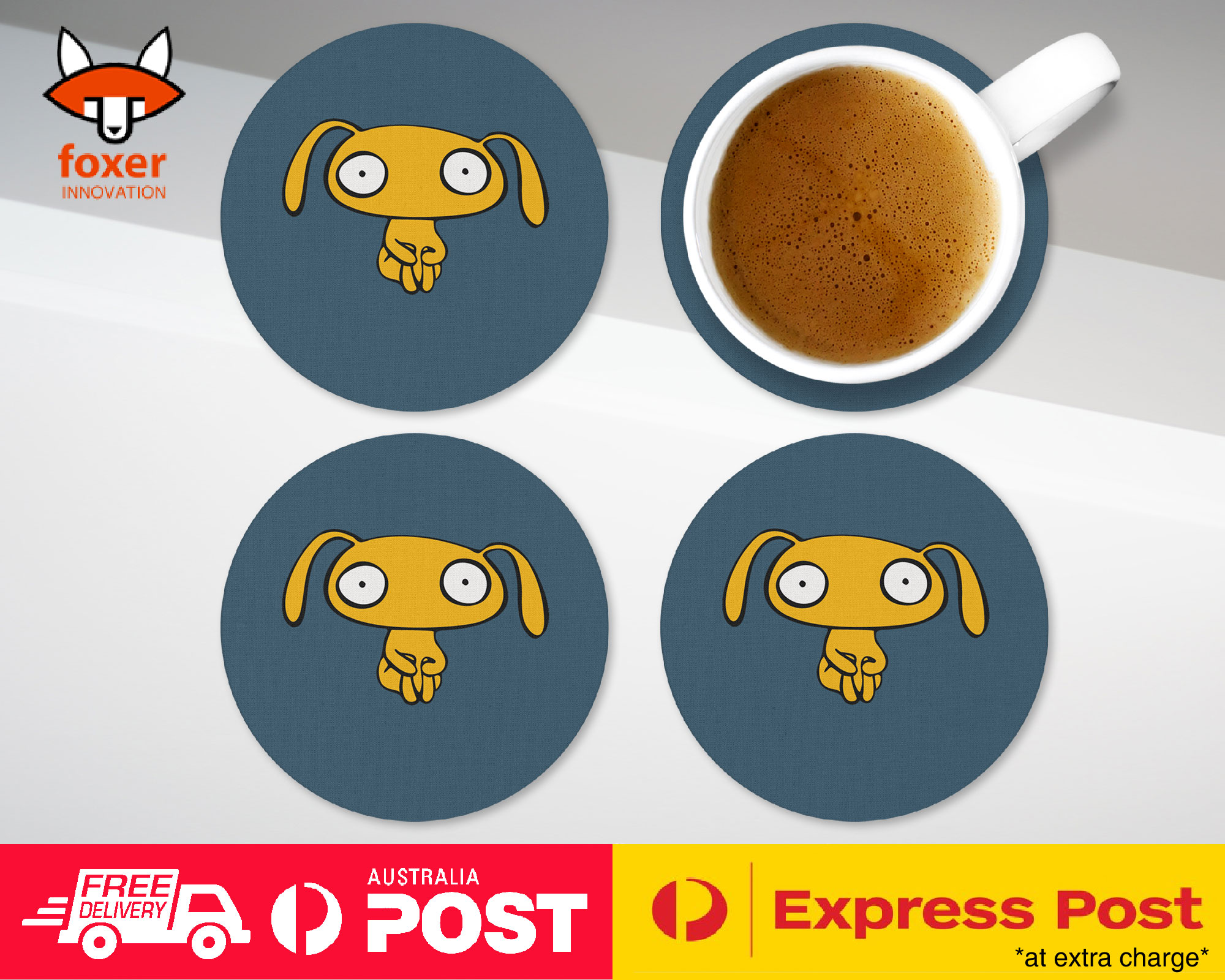 COASTER COFFEE DRINKING MAT|MINIMALIST BUNNY RABBITS 3