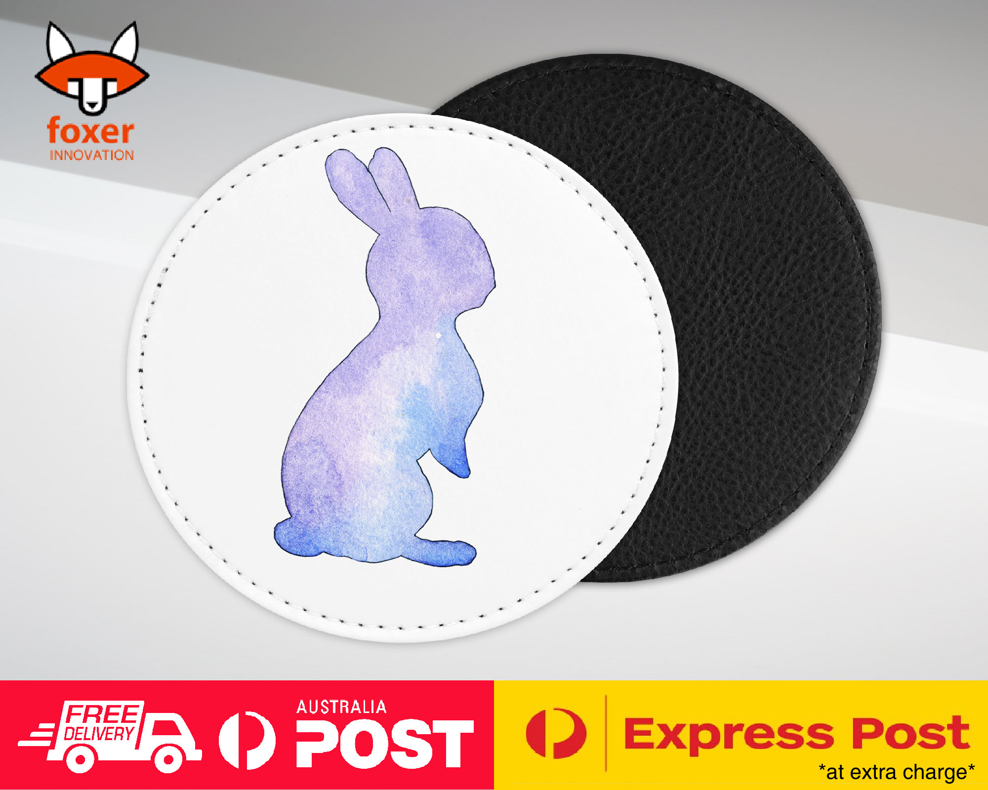 COASTER COFFEE DRINKING MAT|WATERCOLOR BUNNY RABBIT