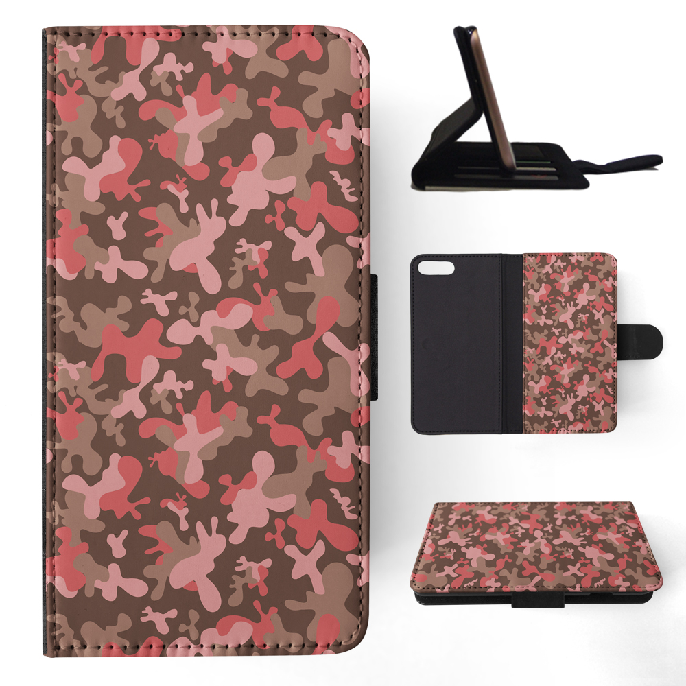 FLIP CASE FOR APPLE IPHONE|PINK CAMO CAMOUFLAGE PATTERN 2 - Picture 129 of 193