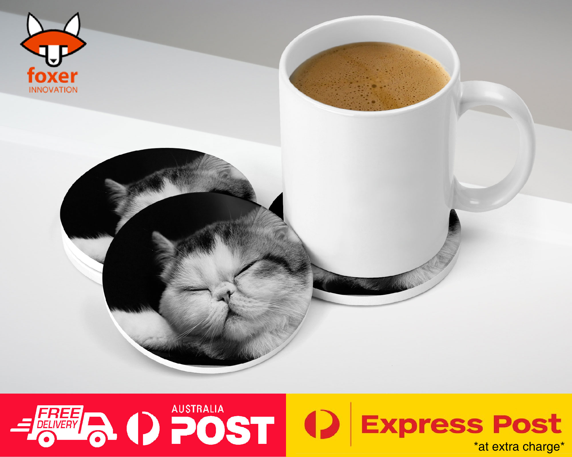COASTER COFFEE DRINKING MAT|EXOTIC SHORTHAIR CAT 1