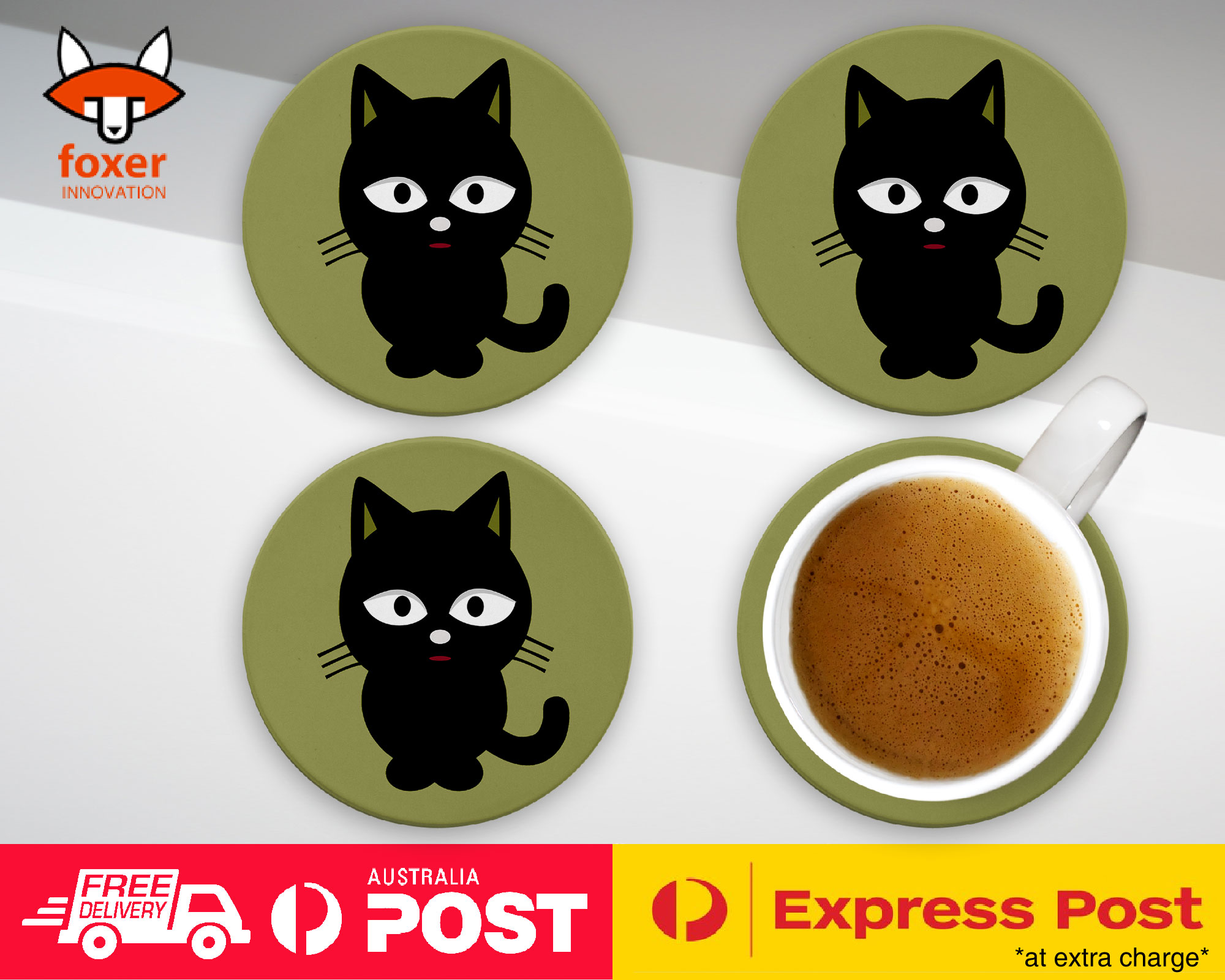 COASTER COFFEE DRINKING MAT|KITTEN CAT 46