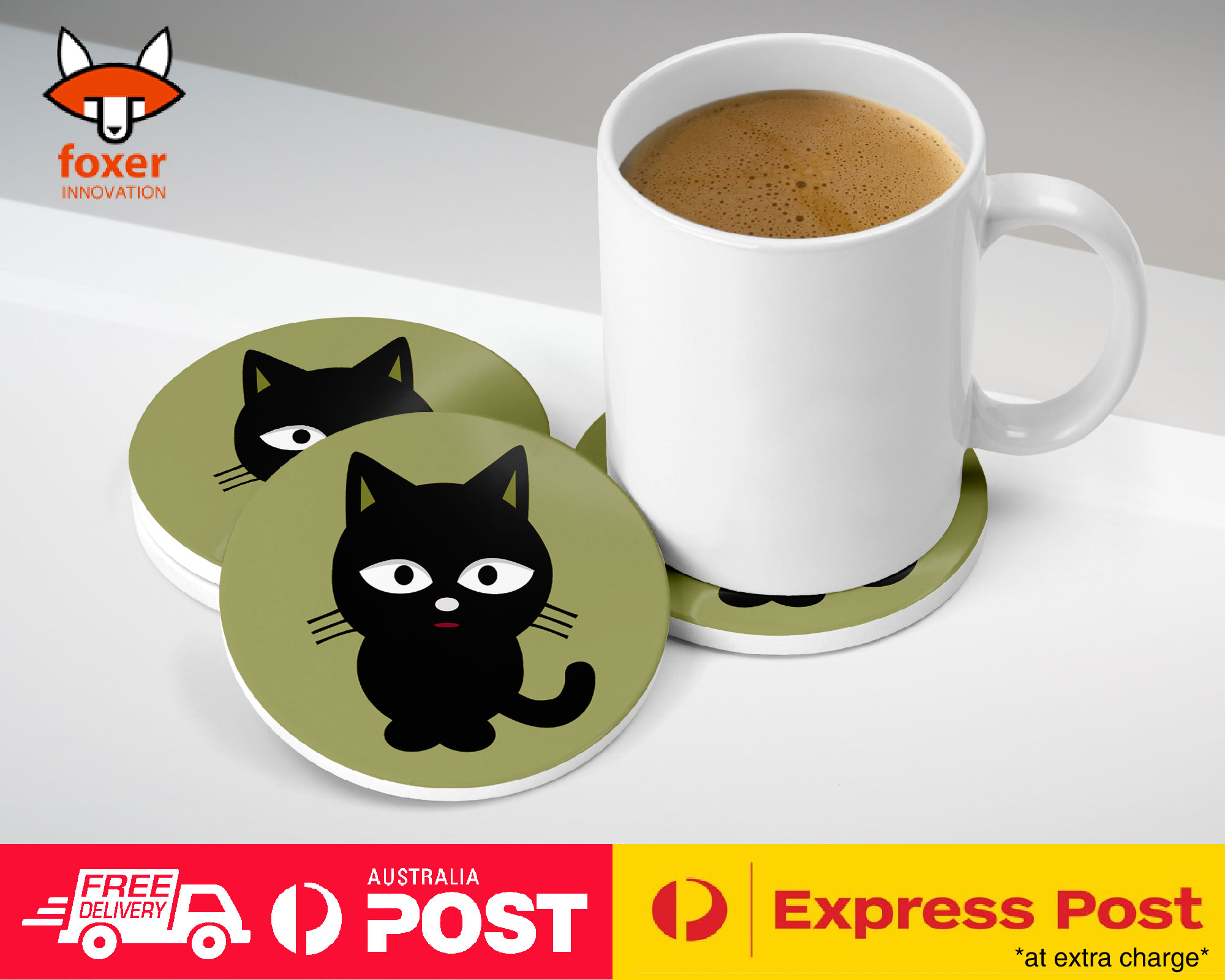 COASTER COFFEE DRINKING MAT|KITTEN CAT 46