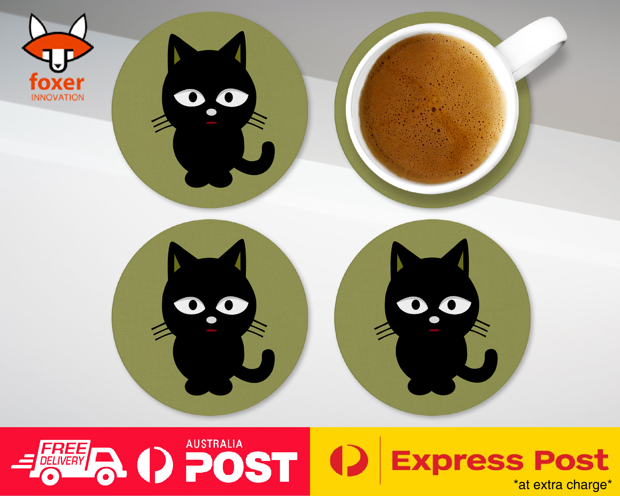 COASTER COFFEE DRINKING MAT|KITTEN CAT 46