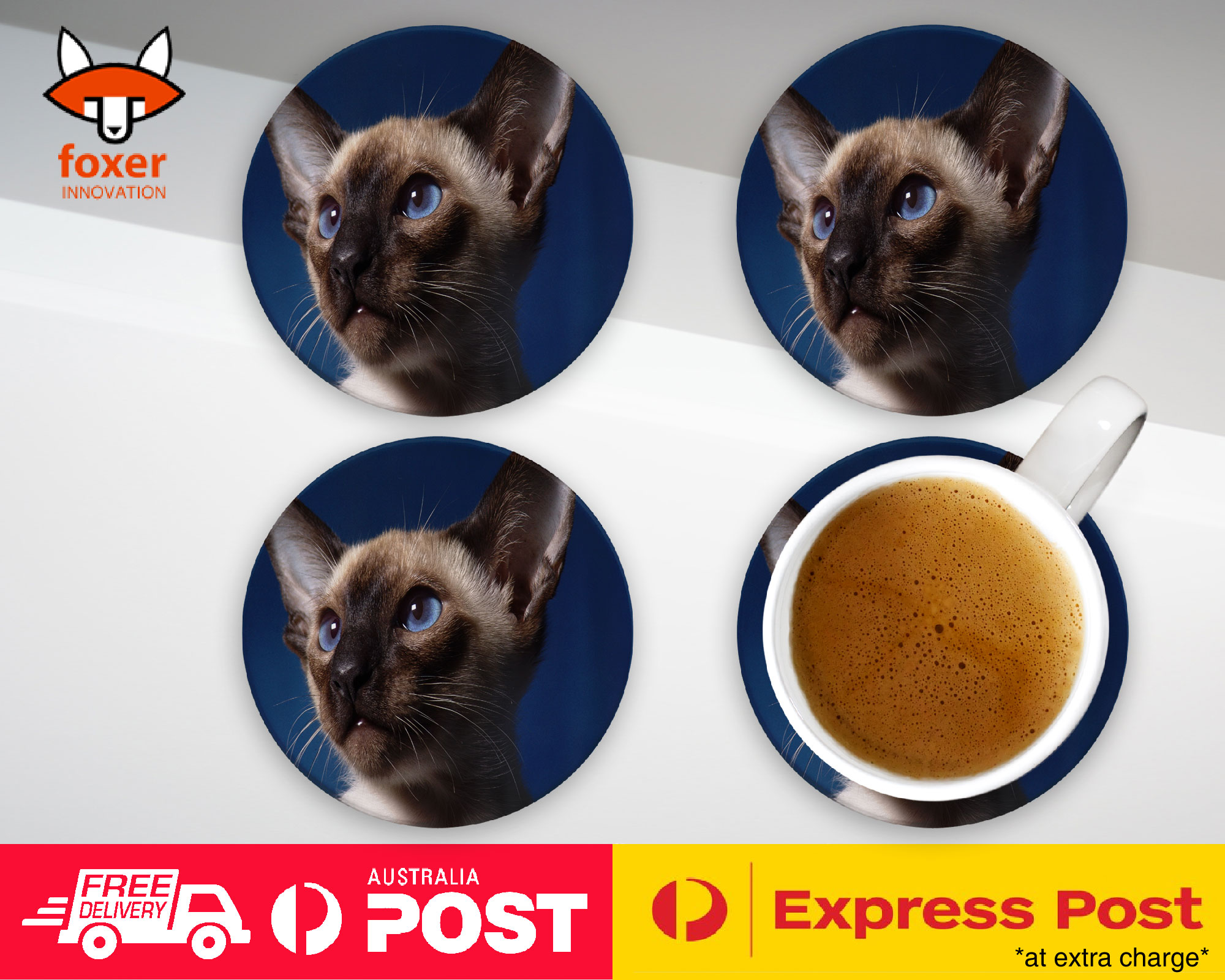 COASTER COFFEE DRINKING MAT|SIAMESE CAT 9