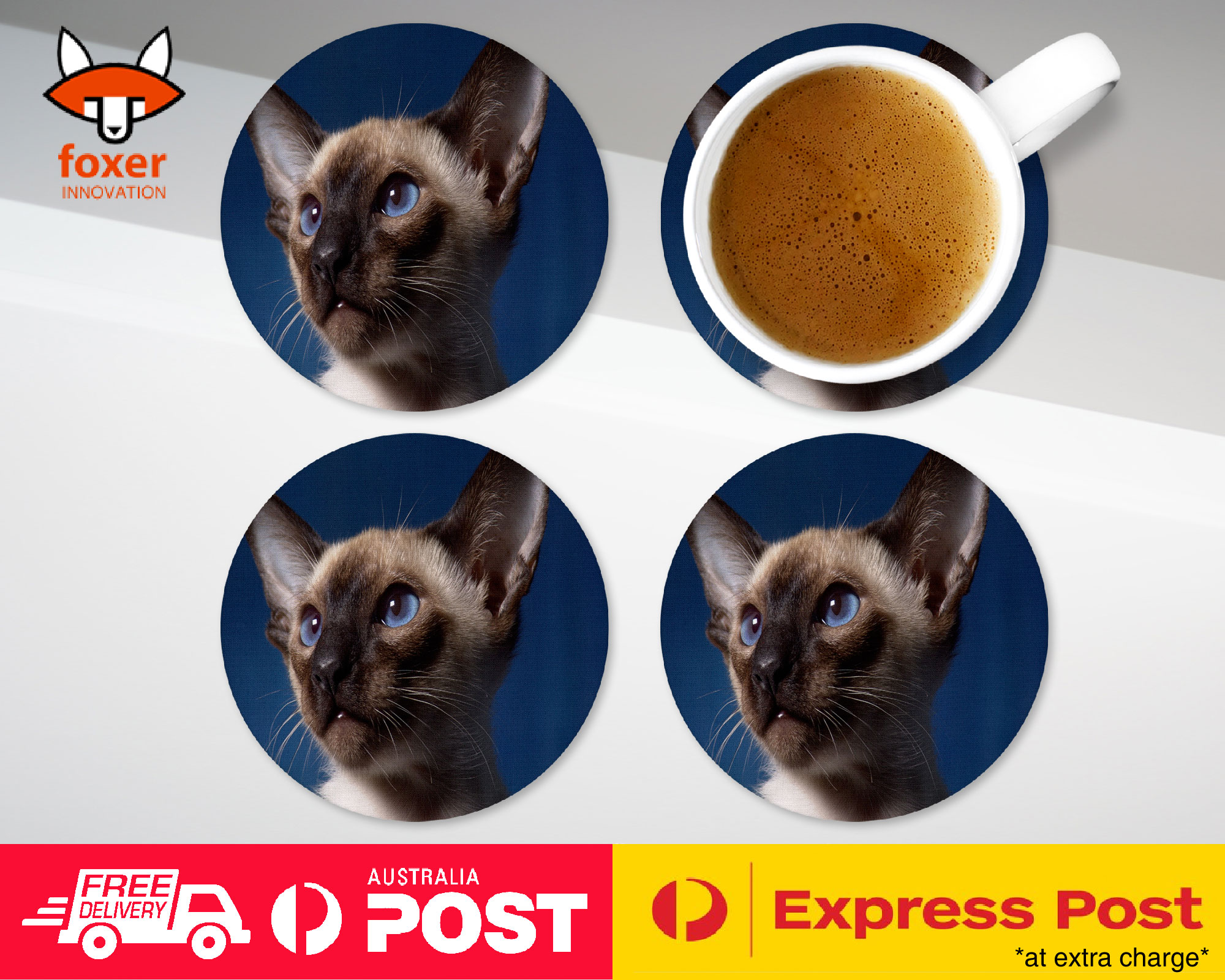 COASTER COFFEE DRINKING MAT|SIAMESE CAT 9