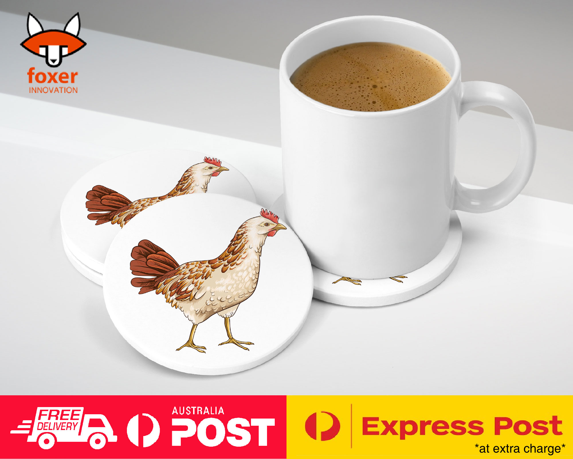 COASTER COFFEE DRINKING MAT|CHICKEN FARM BIRD - Picture 10 of 21