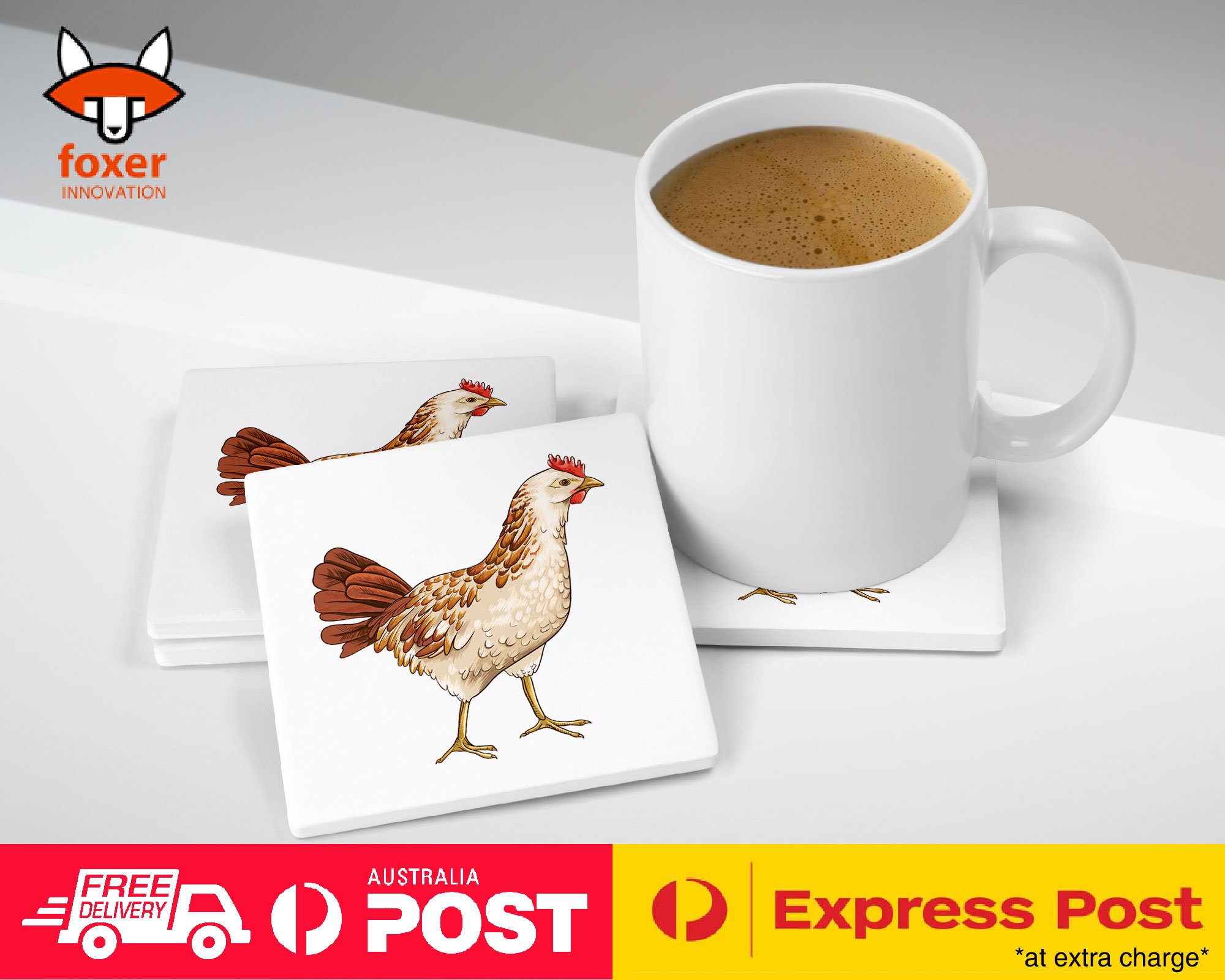 COASTER COFFEE DRINKING MAT|CHICKEN FARM BIRD - Picture 20 of 21