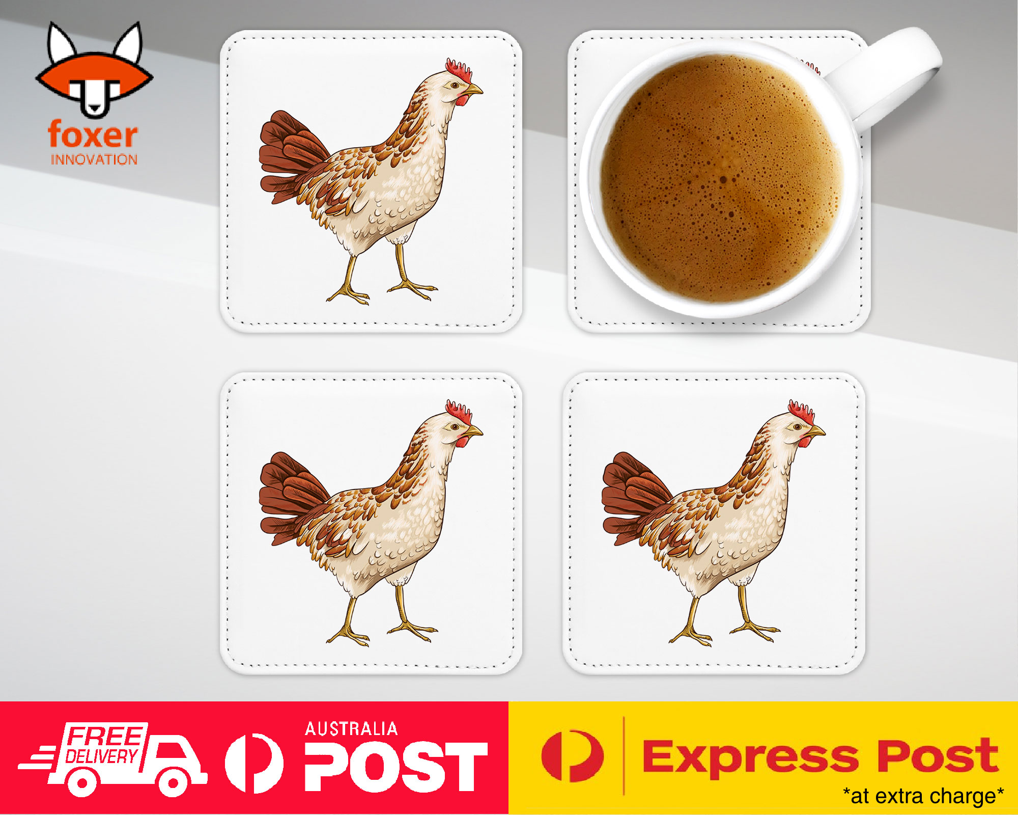 COASTER COFFEE DRINKING MAT|CHICKEN FARM BIRD - Picture 16 of 21